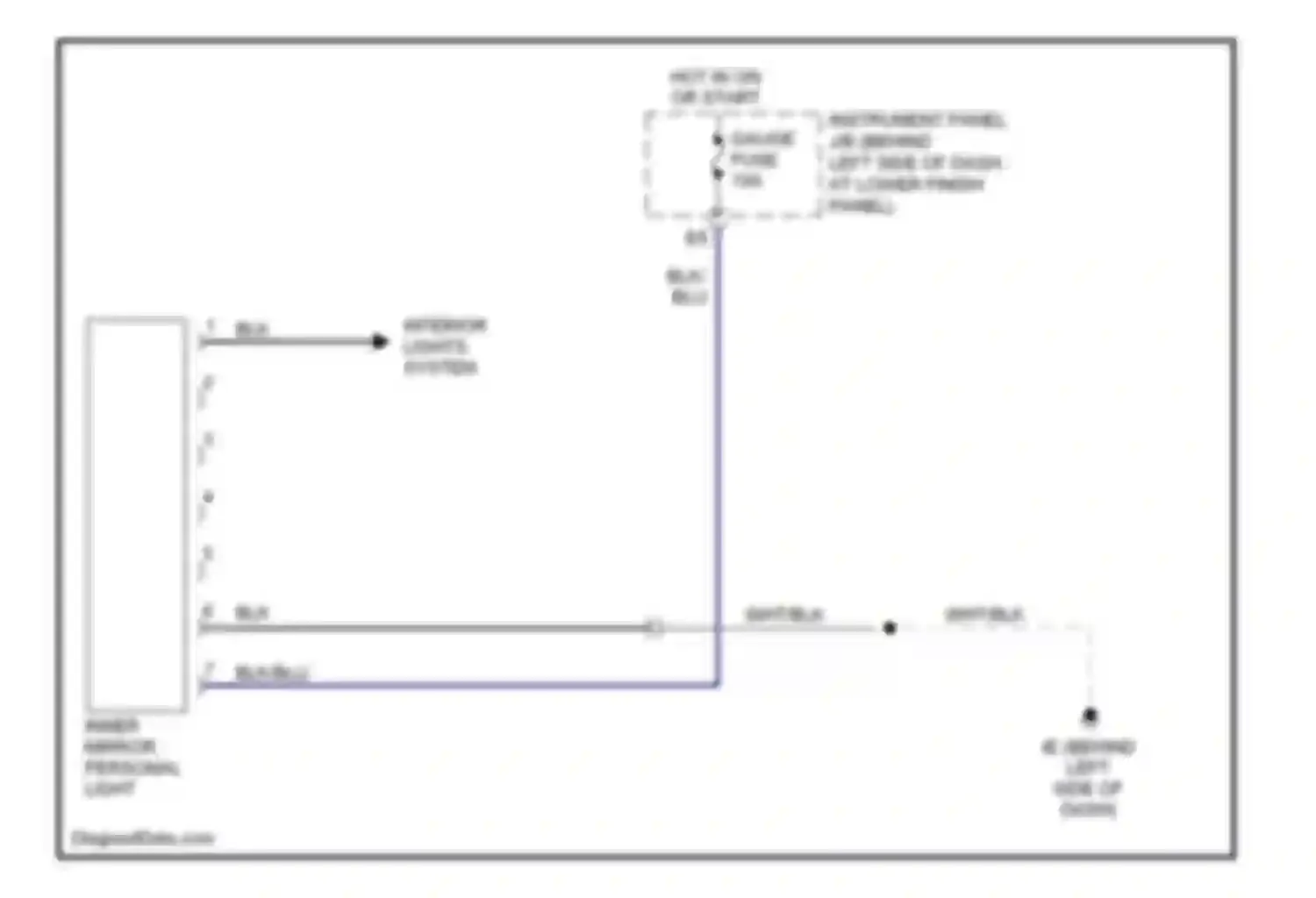 Corolla Toyota X (2006-2010): Electrochromic mirror circuit