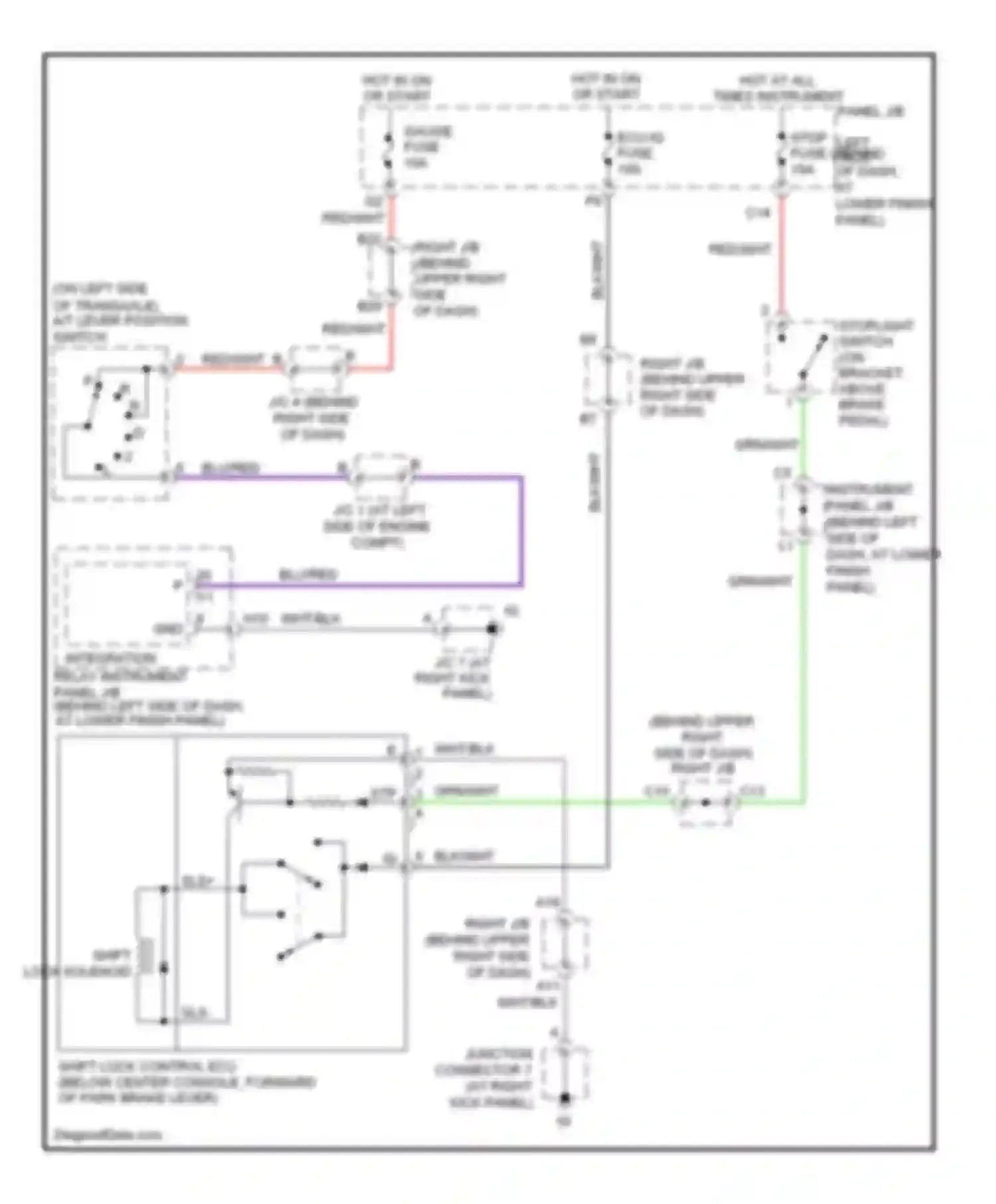 Corolla Toyota X (2006-2010): Shift interlock circuit