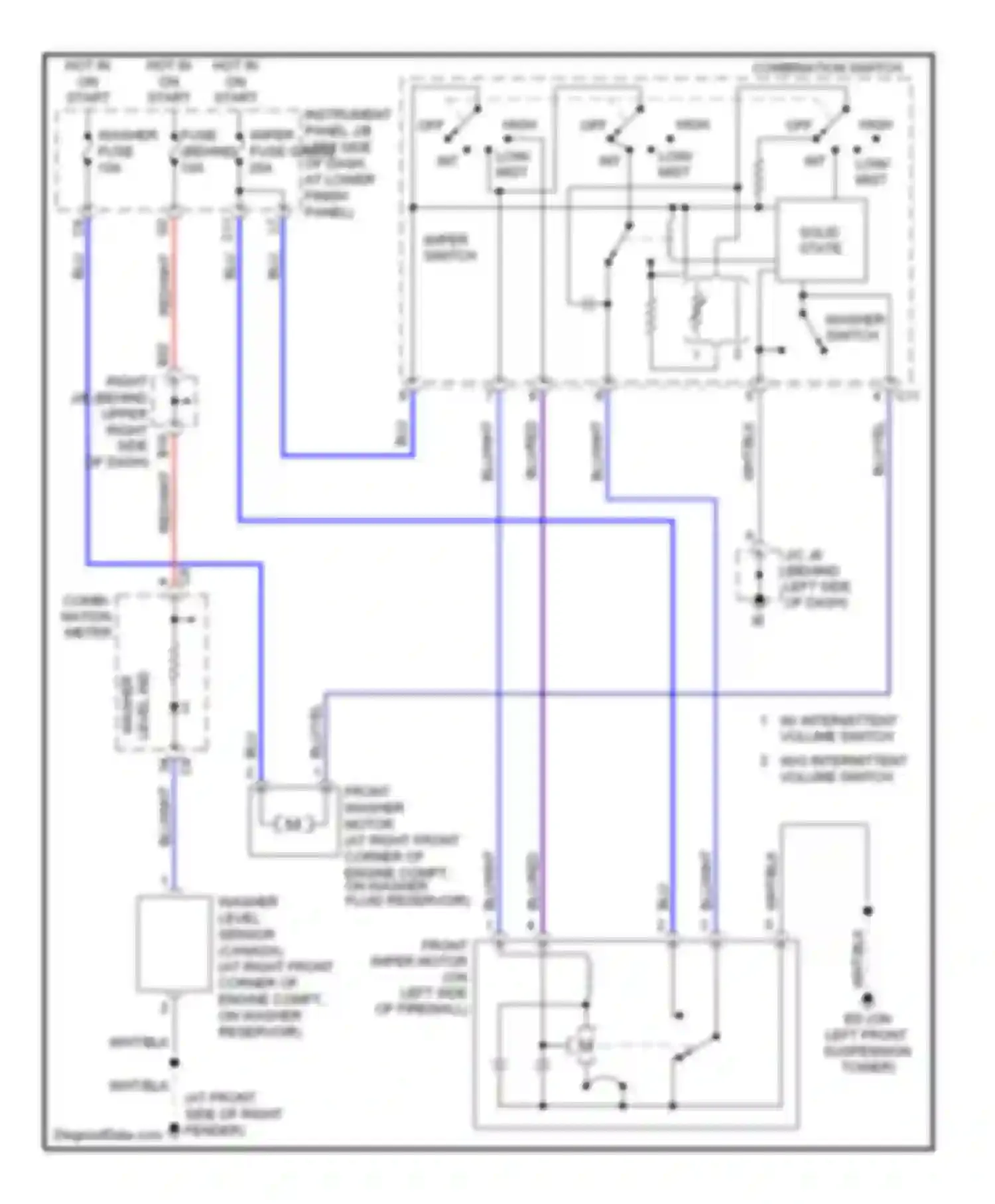 Corolla Toyota X (2006-2010): Wiper/washer circuit