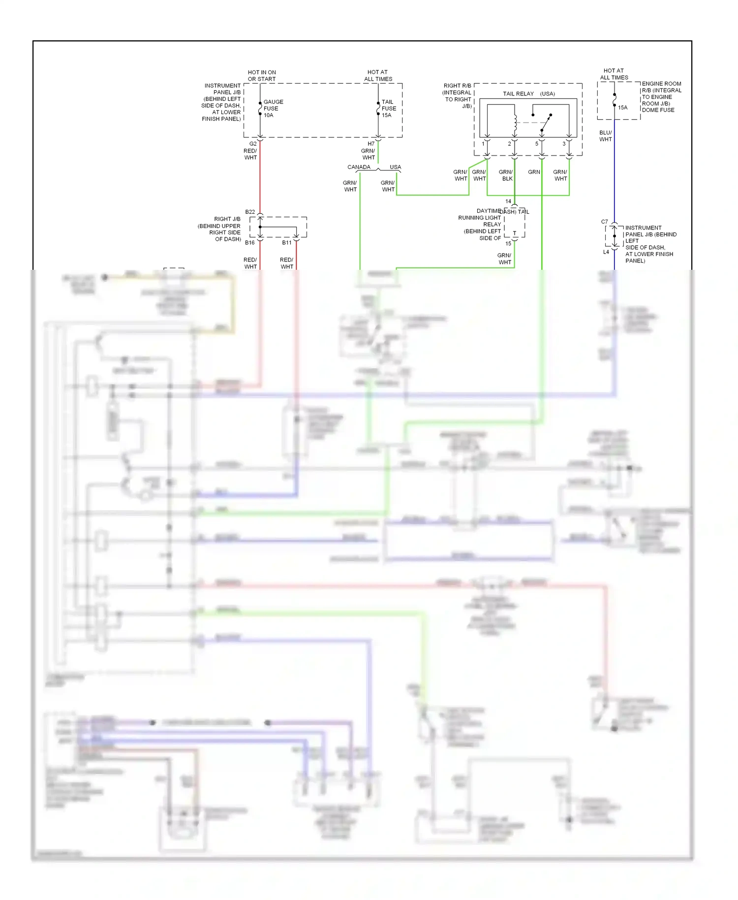 Toyota Corolla X (2006-2010) combination light control switch switch wiring diagram  (1 of 1)