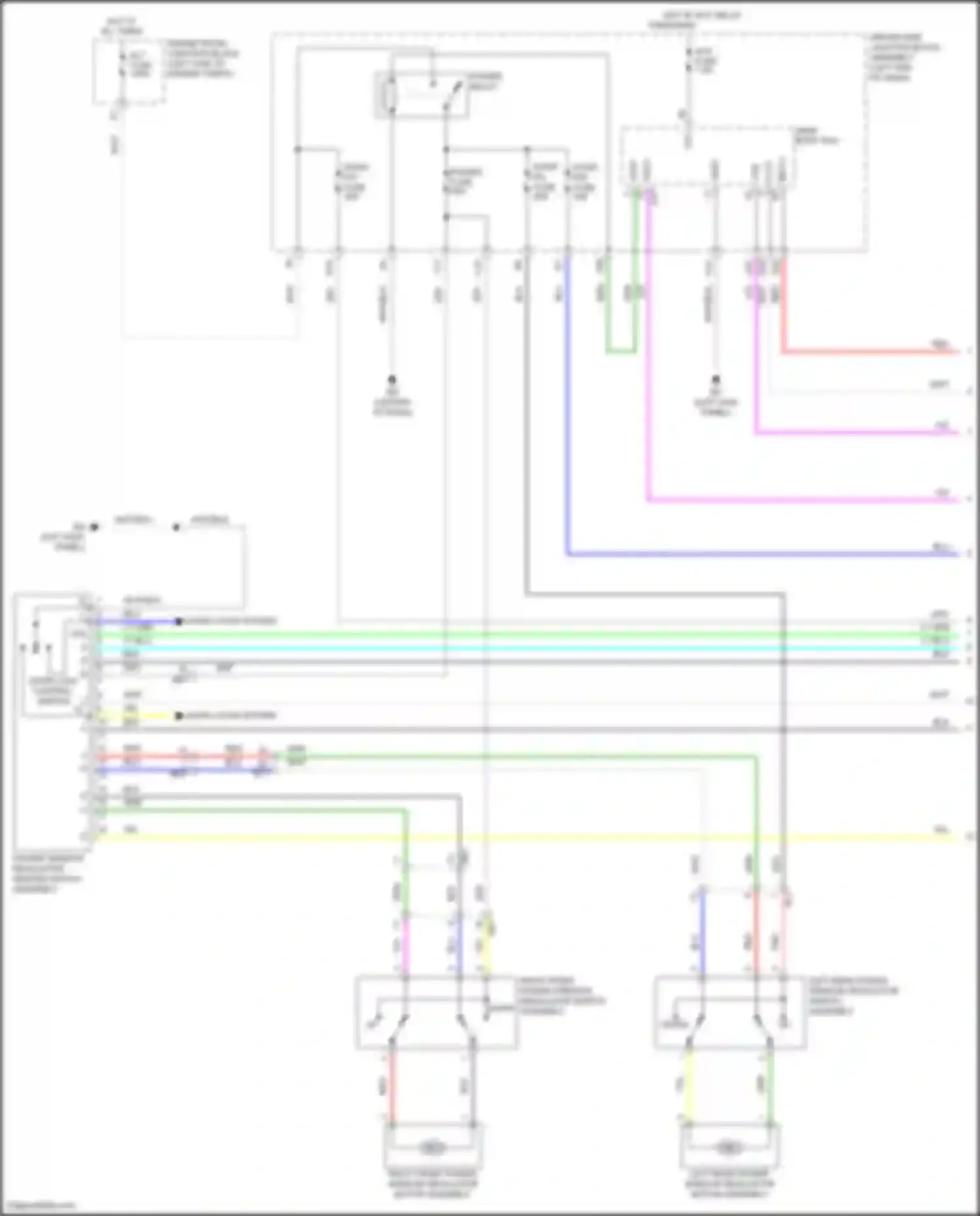 Corolla Toyota XI facelift (2015-2019): Power windows circuit (1 of 2)