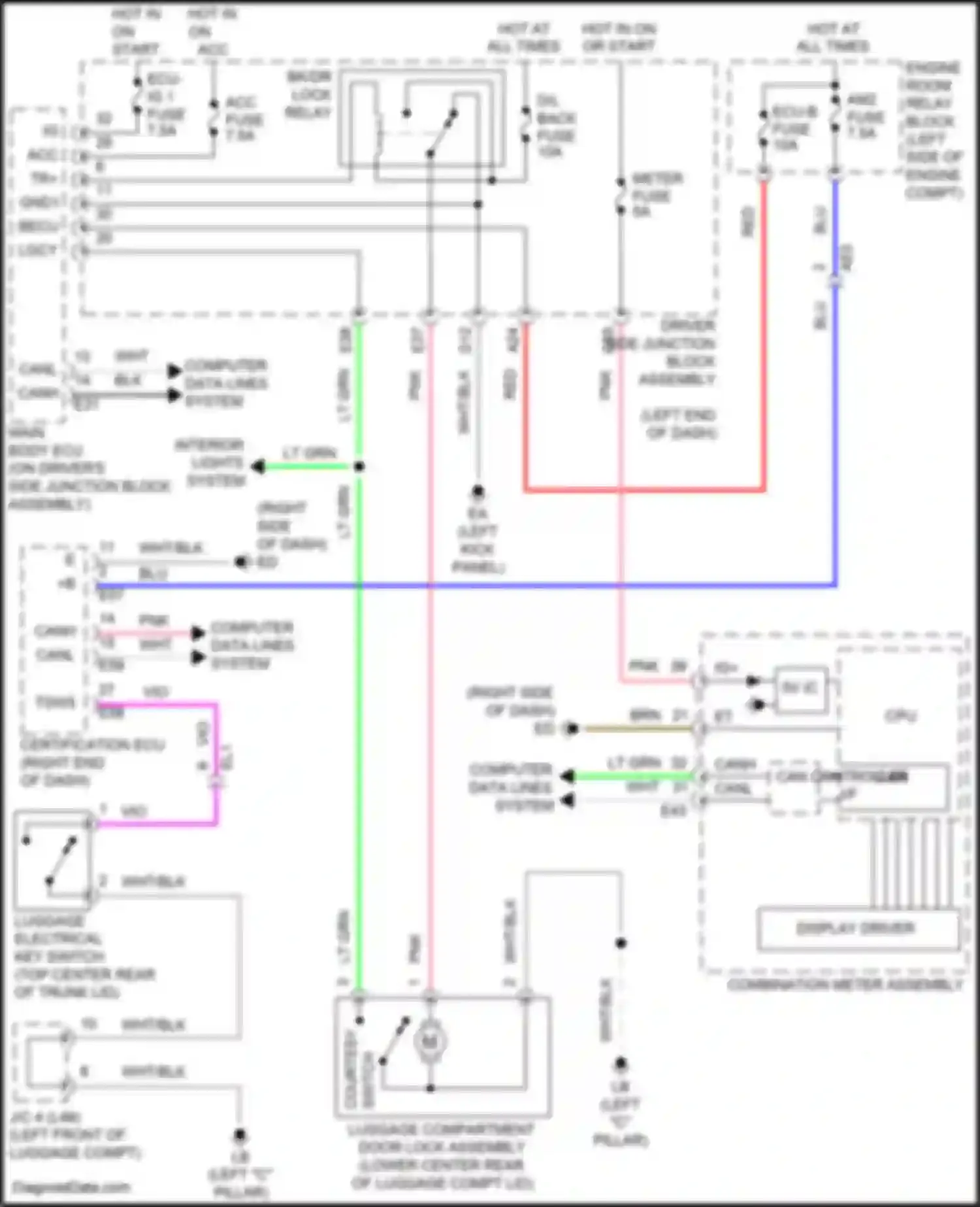 Wiring diagram driver side junction block assembly for Toyota Corolla XI facelift (2015-2019) (60 of 77)