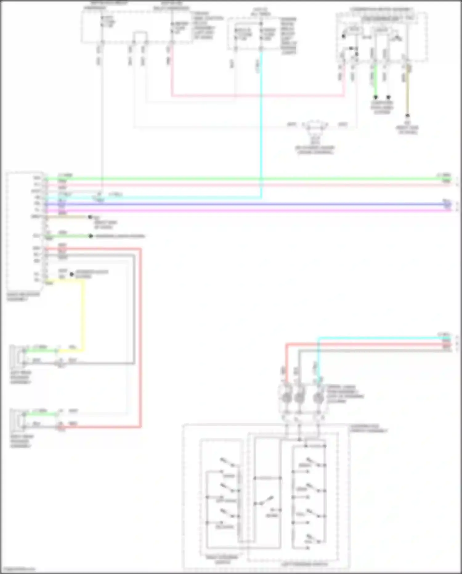 Wiring diagram left rear speaker assembly for Toyota Corolla XI facelift (2015-2019) (2 of 3)