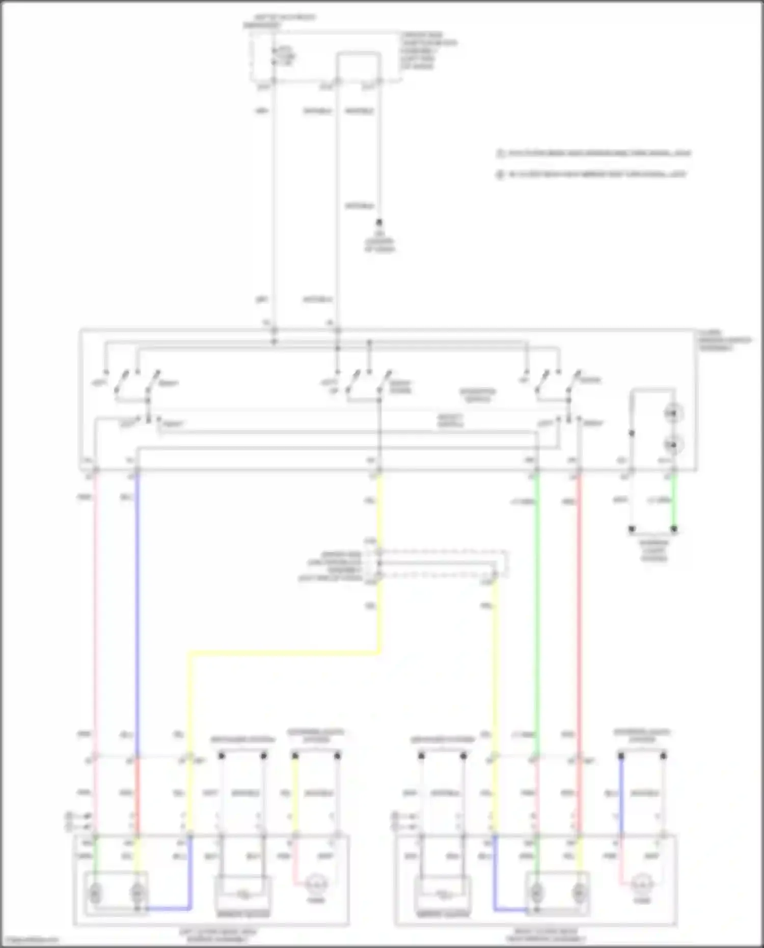 Wiring diagram w/o outer rear view mirror side turn signal light for Toyota Corolla XI facelift (2015-2019) (1 of 1)