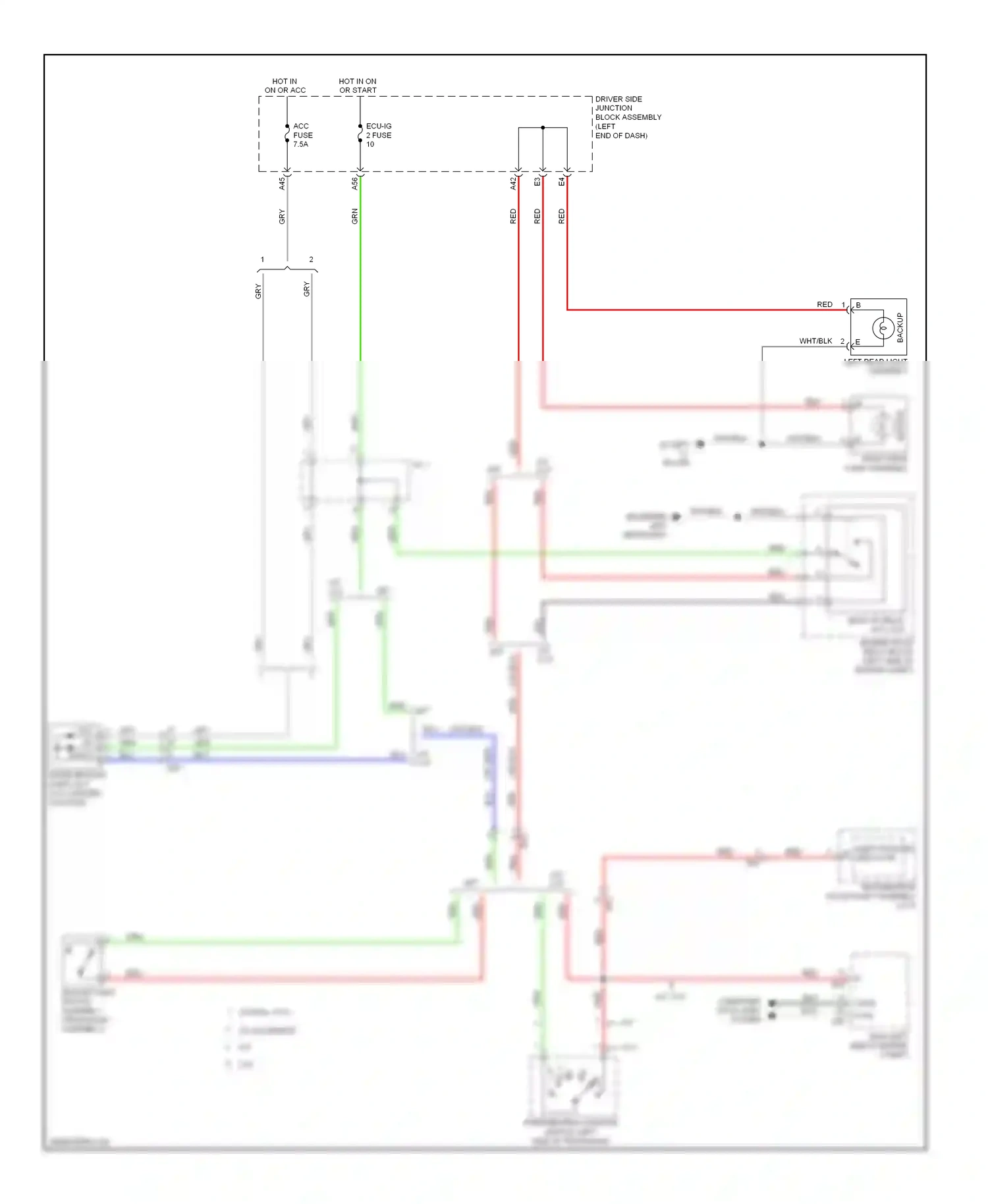 Toyota Corolla XI (2012-2016) backup light switch assembly (transaxle assembly) wiring diagram  (1 of 3)