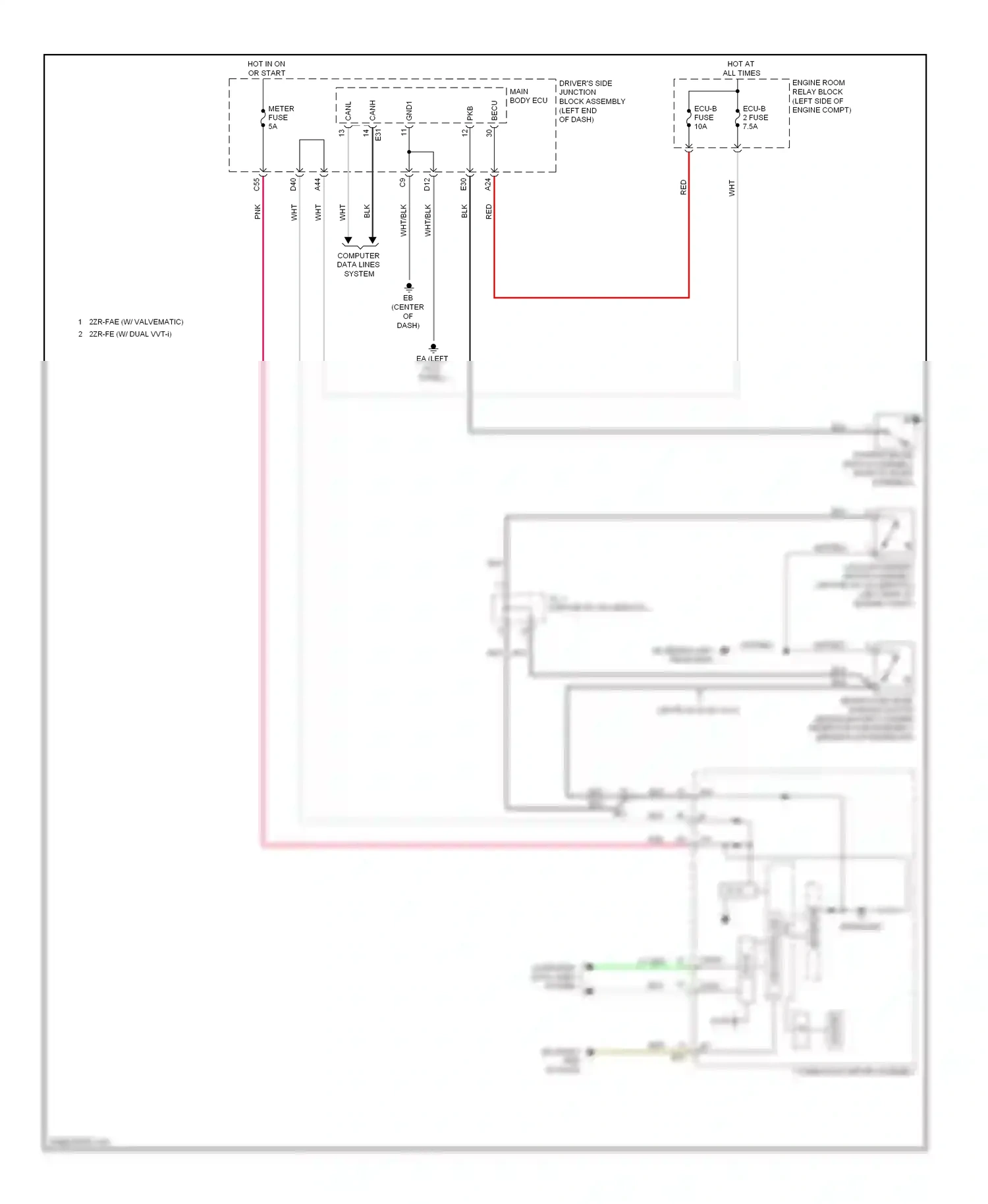 Toyota Corolla XI (2012-2016) can controller wiring diagram  (1 of 20)