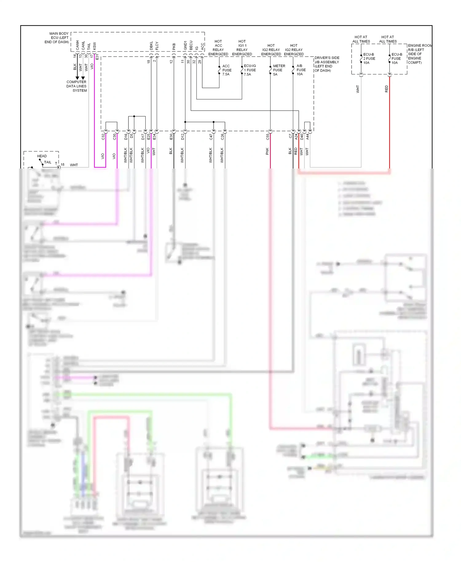 Toyota Corolla XI (2012-2016) can controller wiring diagram  (12 of 20)