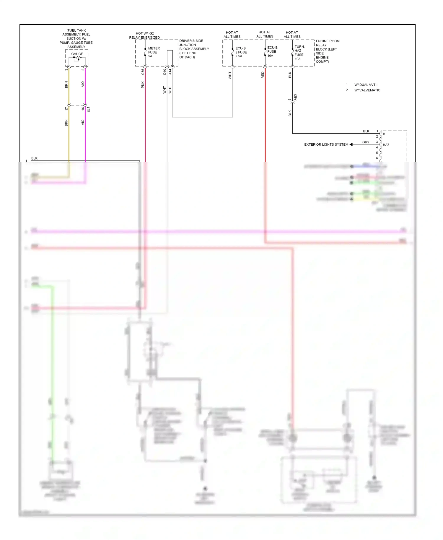 Toyota Corolla XI (2012-2016) engine compt) wiring diagram  (2 of 6)