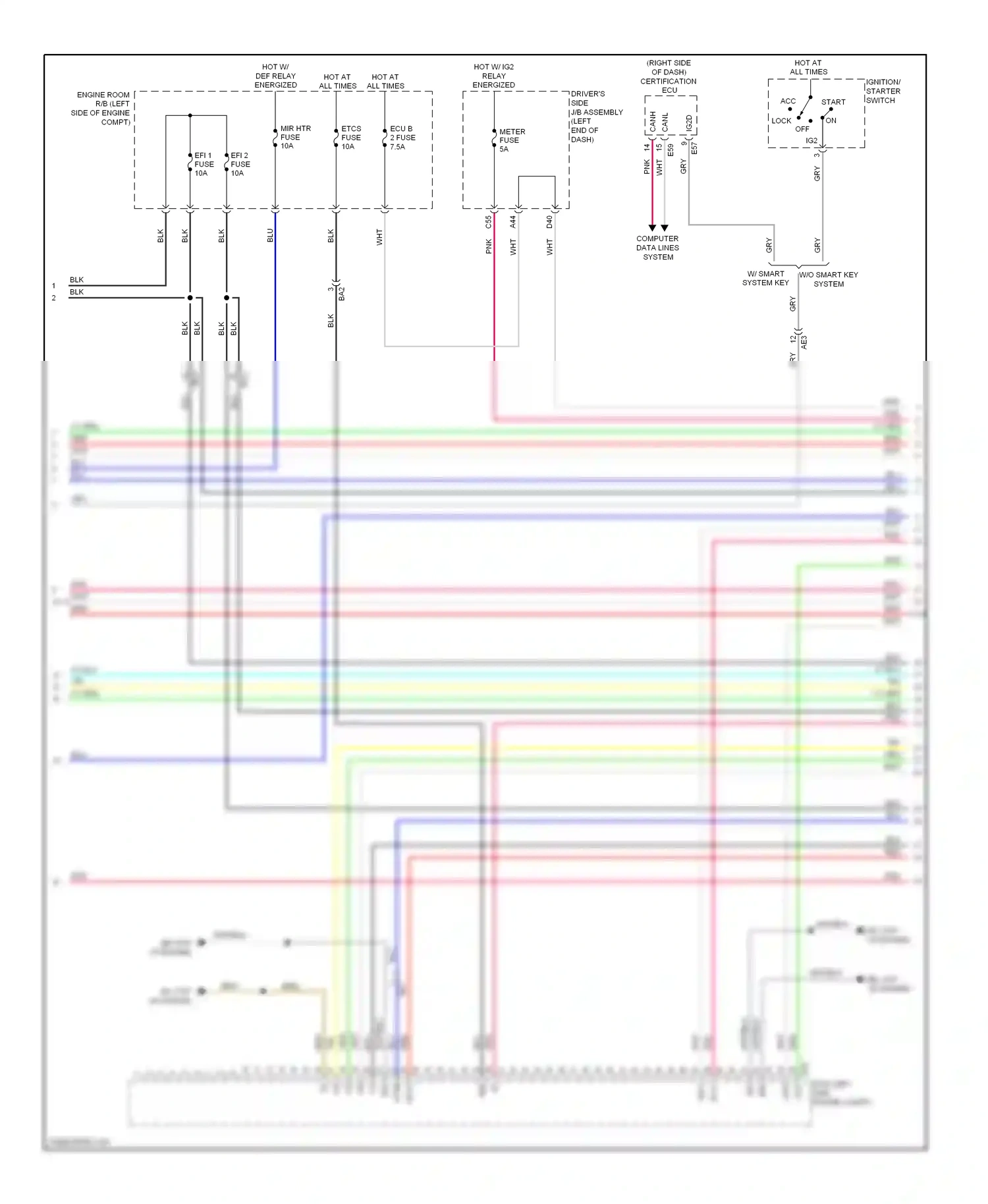 Toyota Corolla XI (2012-2016) engine compt) wiring diagram  (3 of 6)