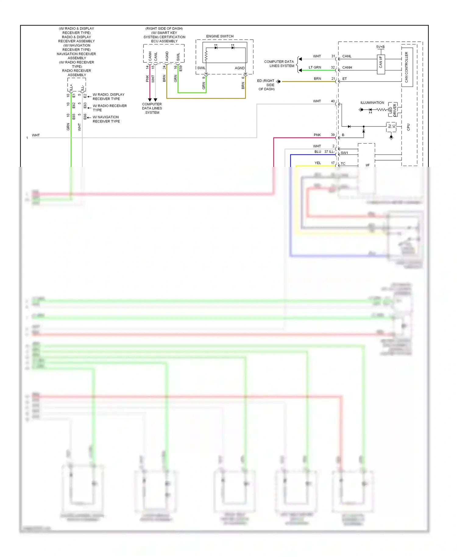 Toyota Corolla XI (2012-2016) outer mirror switch assembly wiring diagram  (1 of 2)