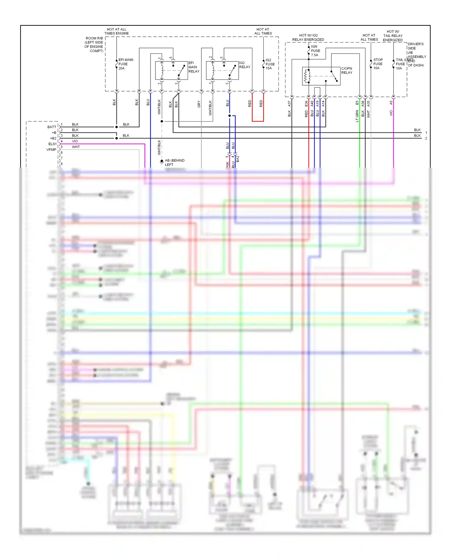 Toyota Corolla XI (2012-2016) pattern select switch assembly (cvt w/ paddle shift switch) wiring diagram  (2 of 2)