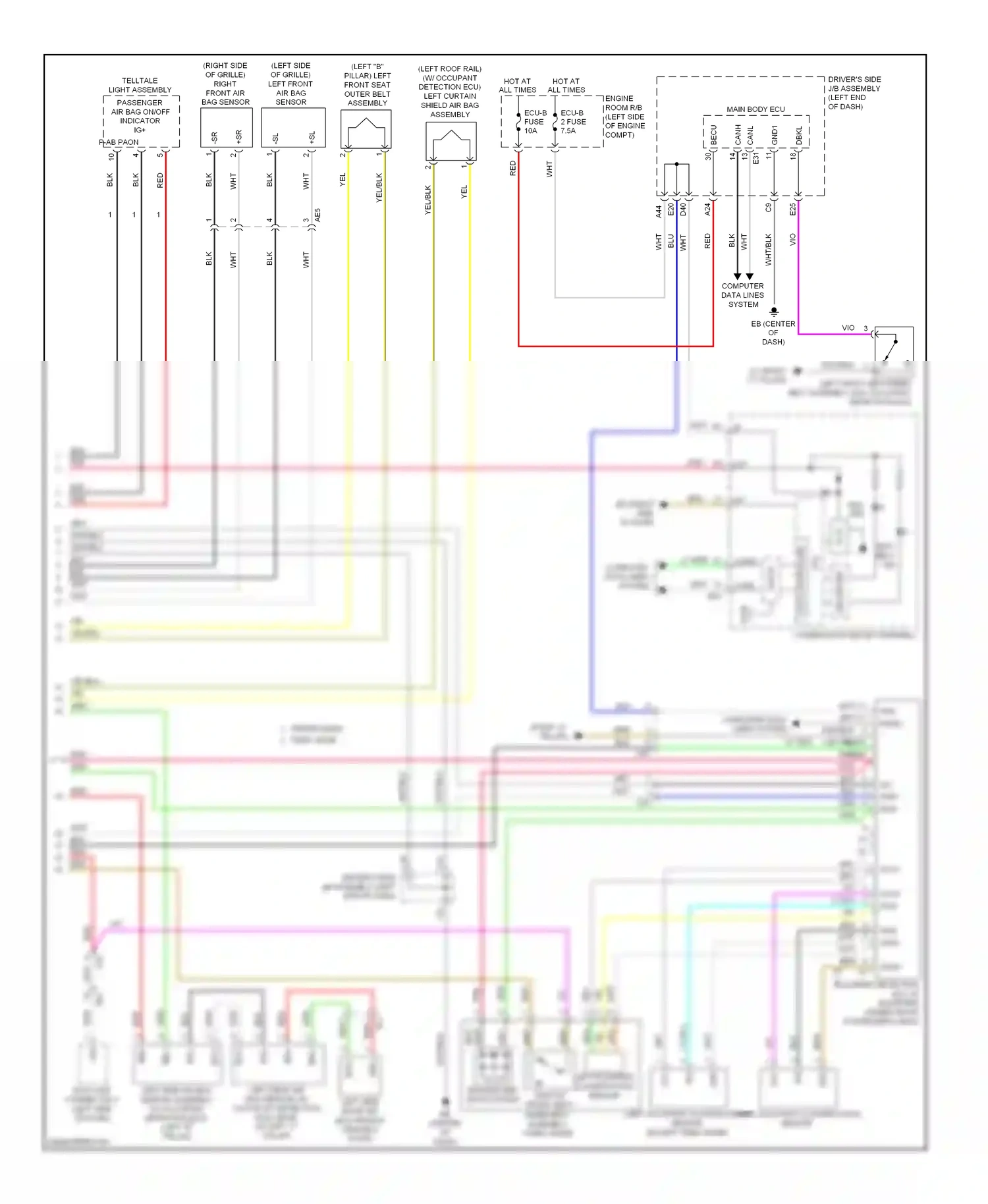 Toyota Corolla XI (2012-2016) right occupant classification sensor wiring diagram  (1 of 1)
