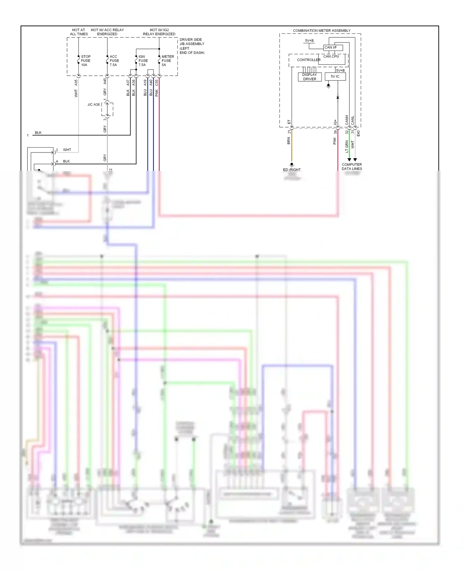 Toyota Corolla XI (2012-2016) shift position indicator wiring diagram  (7 of 9)
