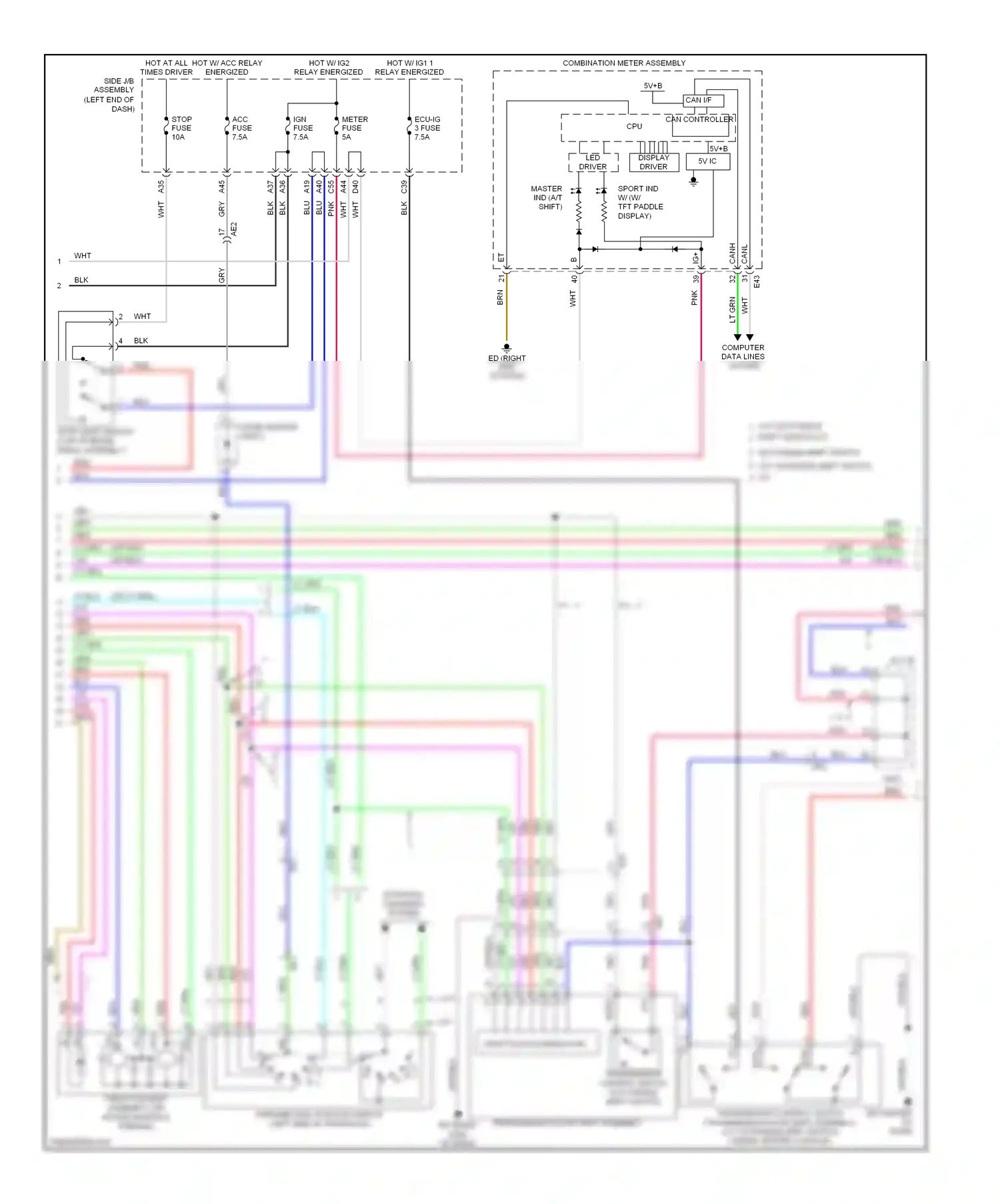 Toyota Corolla XI (2012-2016) shift position indicator wiring diagram  (6 of 9)
