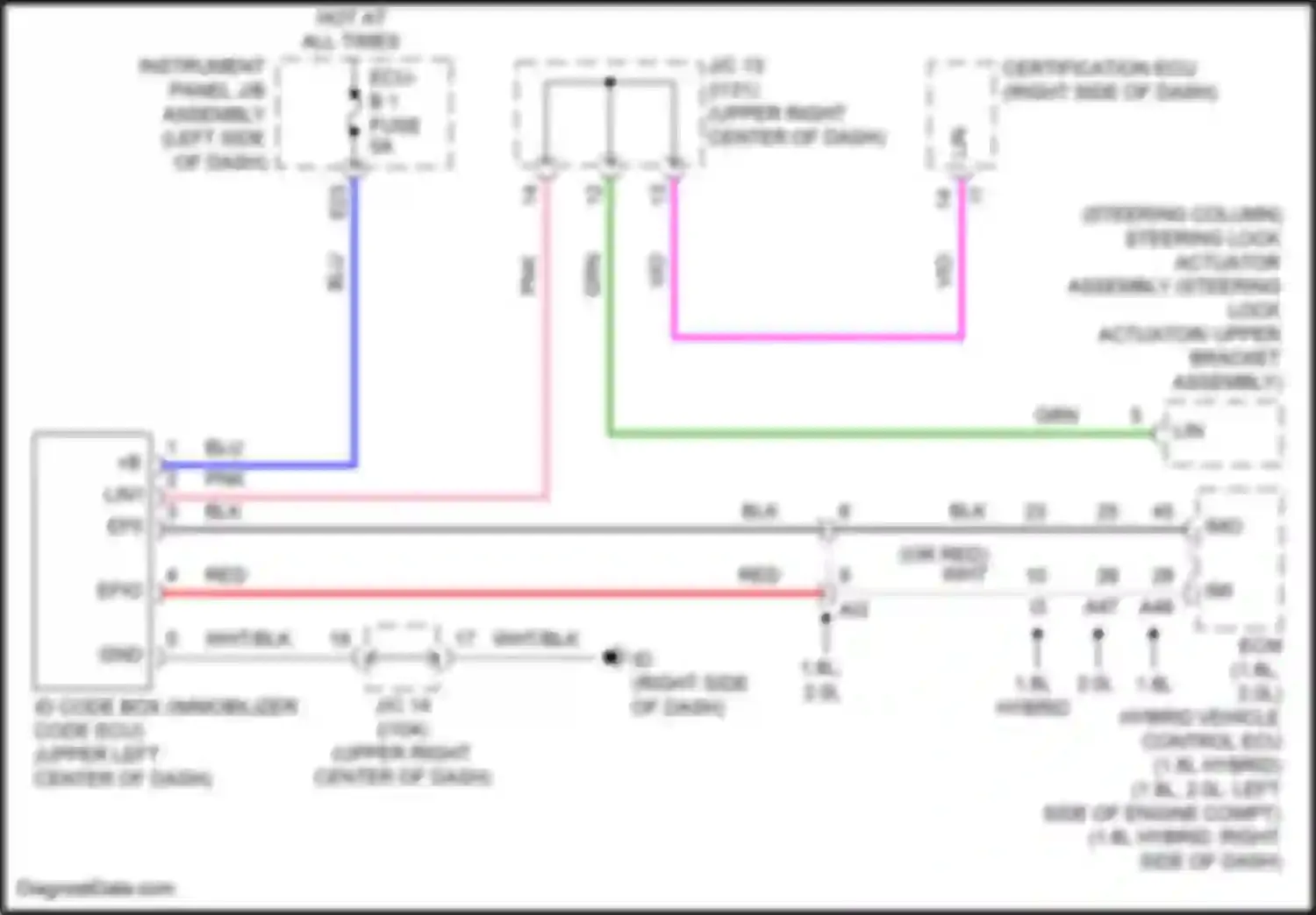 Corolla Toyota XII (2018-2024): Immobilizer circuit, sedan w/ smart key system