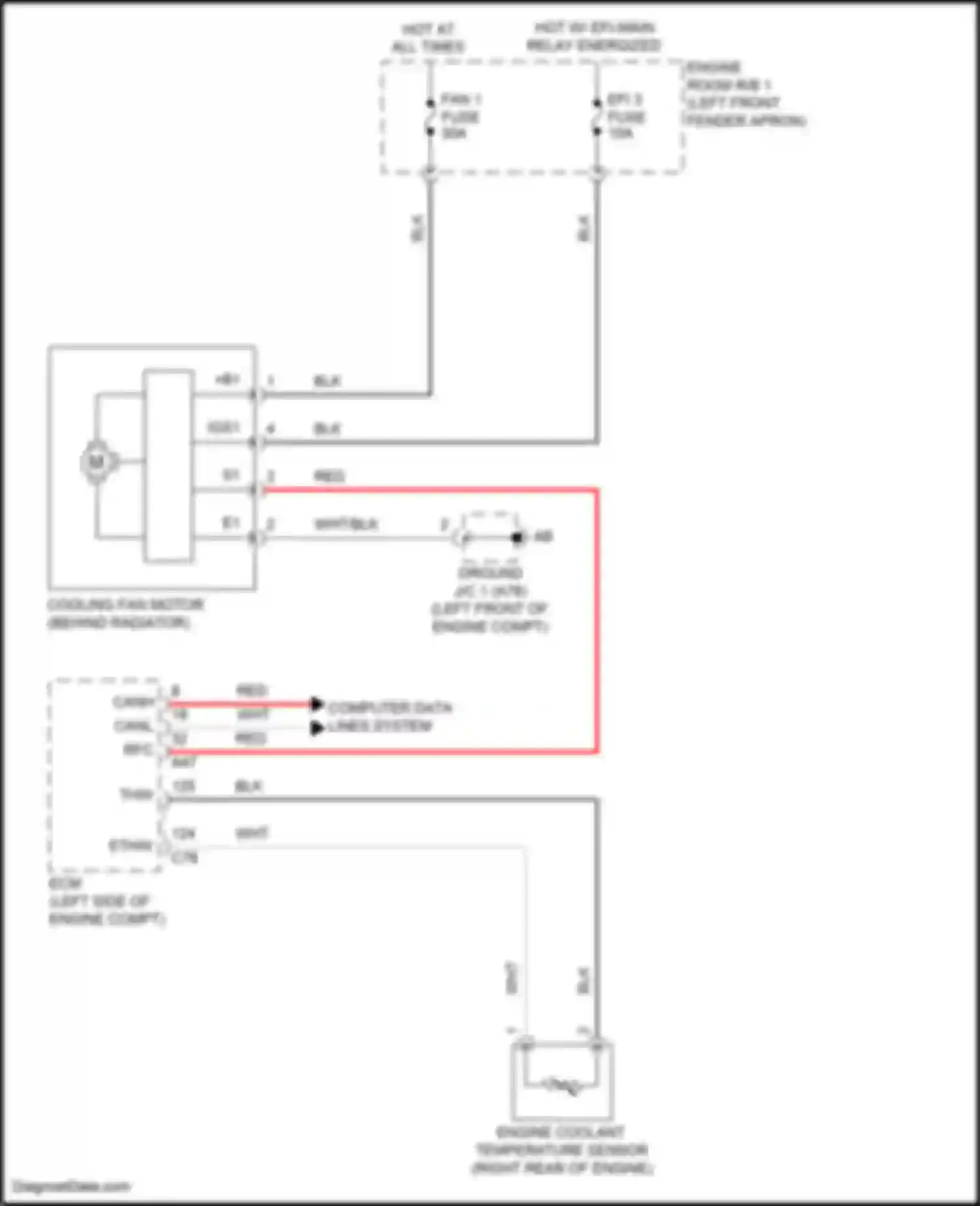 Corolla Toyota XII (2018-2024): 2.0l, cooling fan circuit, hatchback