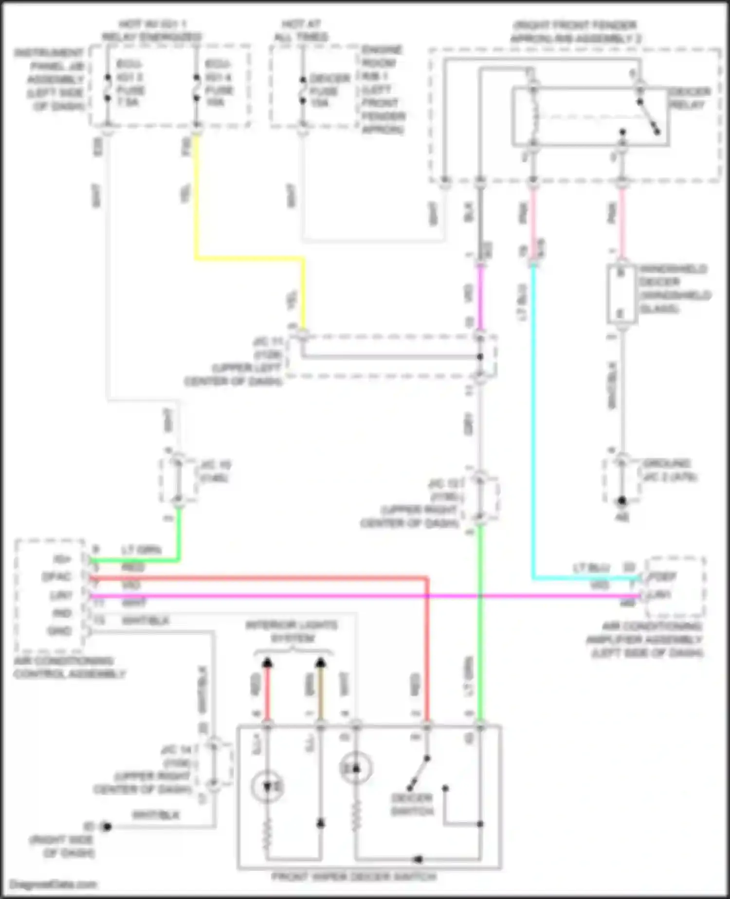Corolla Toyota XII (2018-2024): Front deicer circuit, sedan