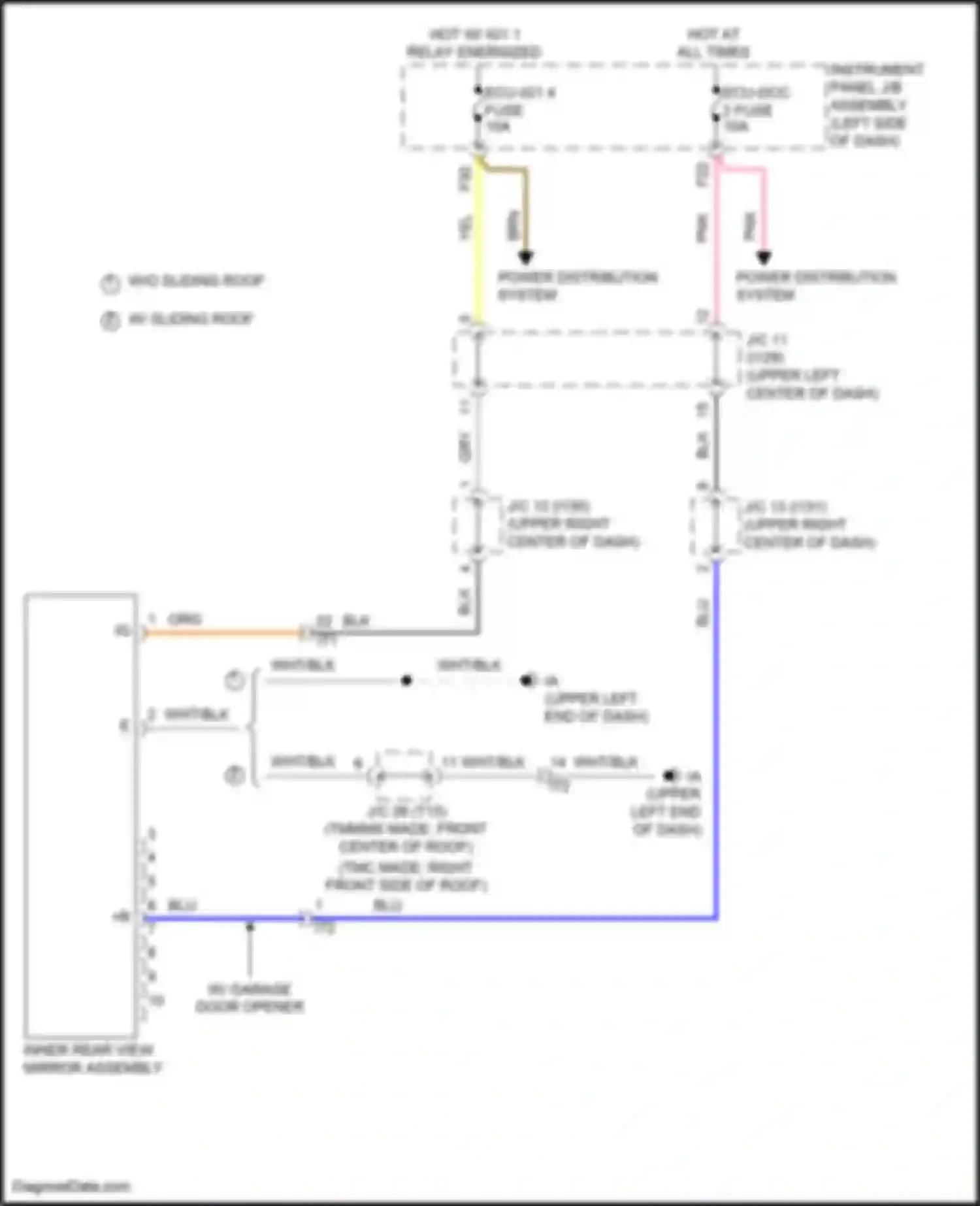 Corolla Toyota XII (2018-2024): Electrochromic mirror circuit