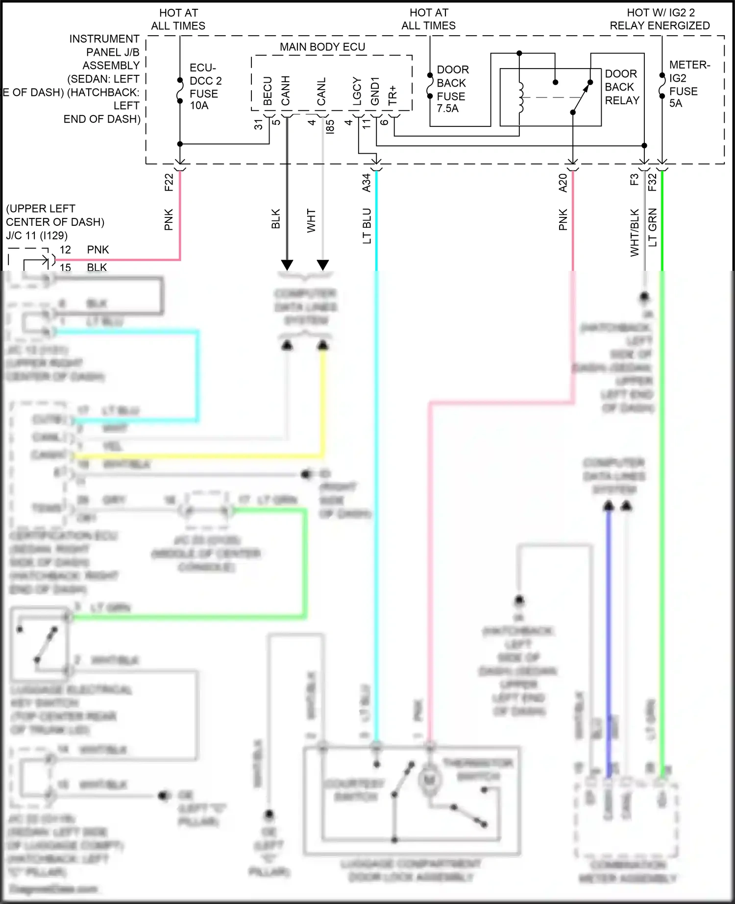 Toyota Corolla XII (2018-2024) computer data lines system wiring diagram  (98 of 153)