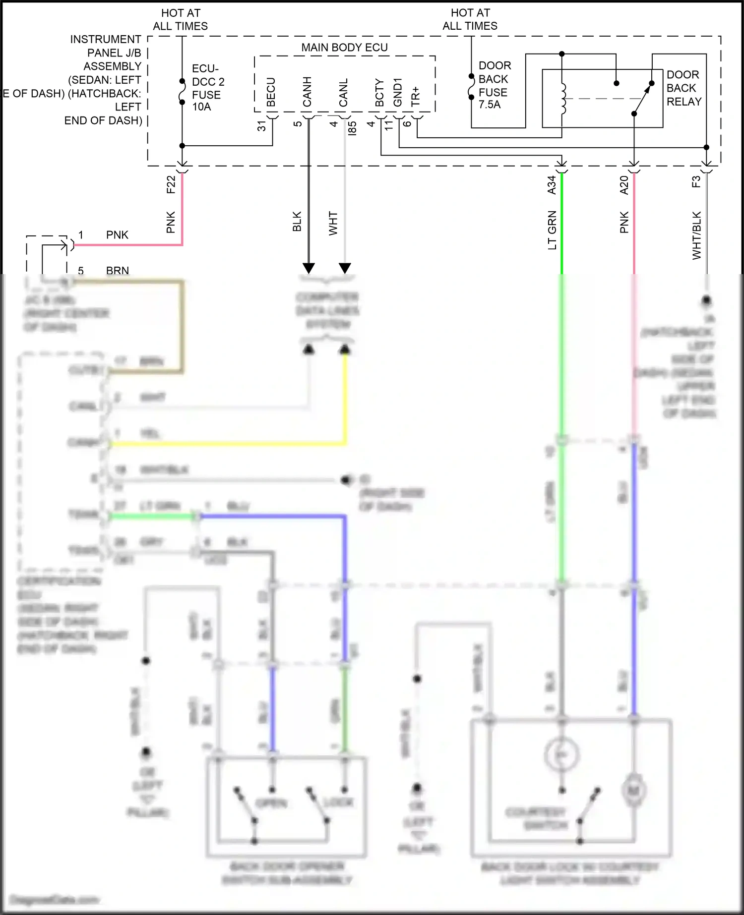Toyota Corolla XII (2018-2024) computer data lines system wiring diagram  (91 of 153)