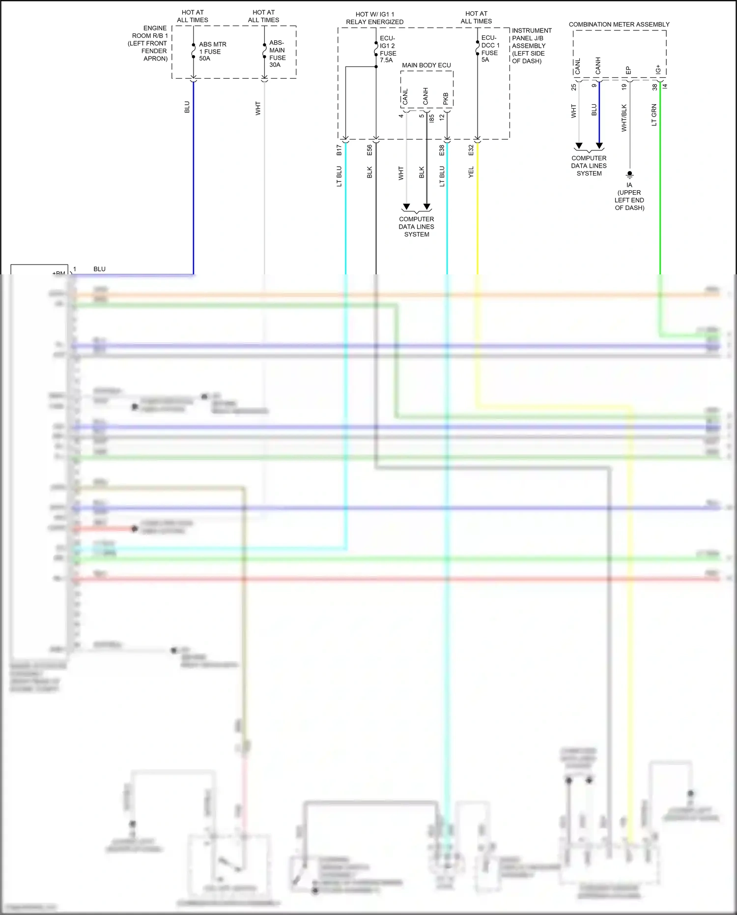 Toyota Corolla XII (2018-2024) computer data lines system wiring diagram  (24 of 153)