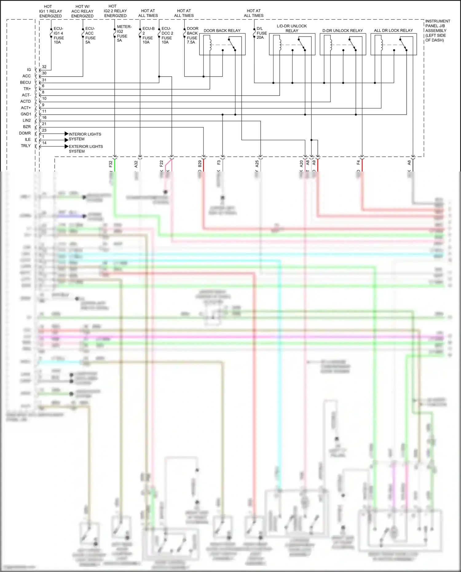 Toyota Corolla XII (2018-2024) w/ entry function wiring diagram  (1 of 2)