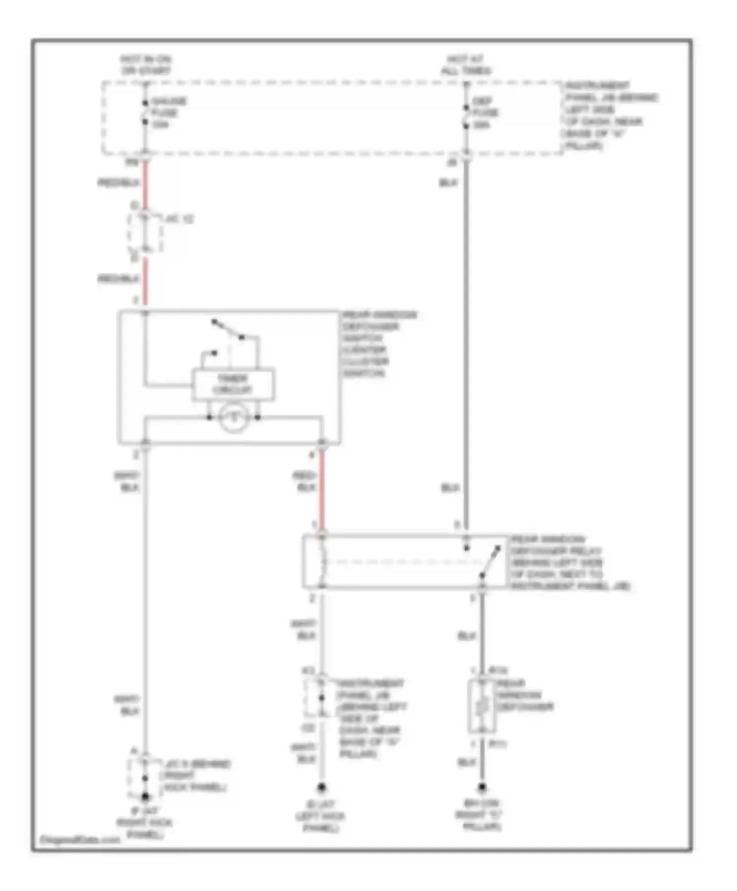 Echo Toyota I (1999-2005): Defoggers circuit