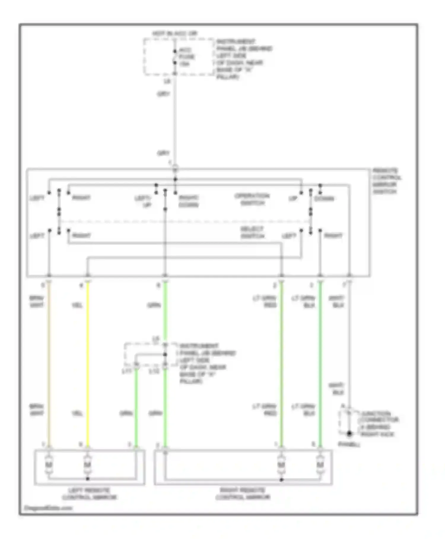 Echo Toyota I (1999-2005): Power mirrors circuit
