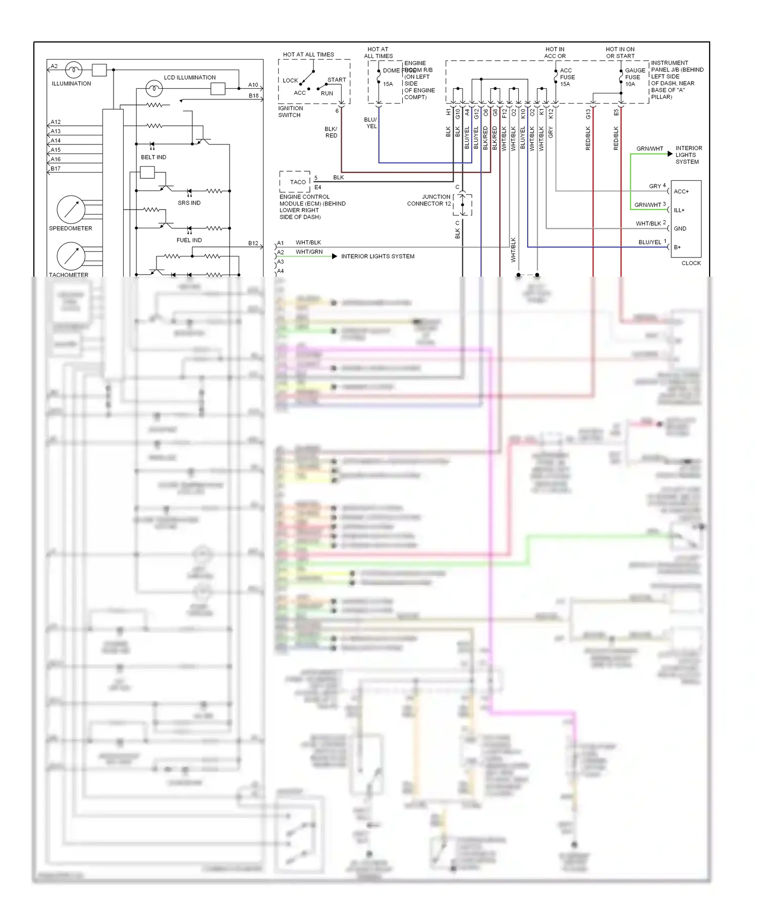 Toyota Echo I (1999-2005) engine control module (ecm) (behind lower right side of dash) wiring diagram  (4 of 7)