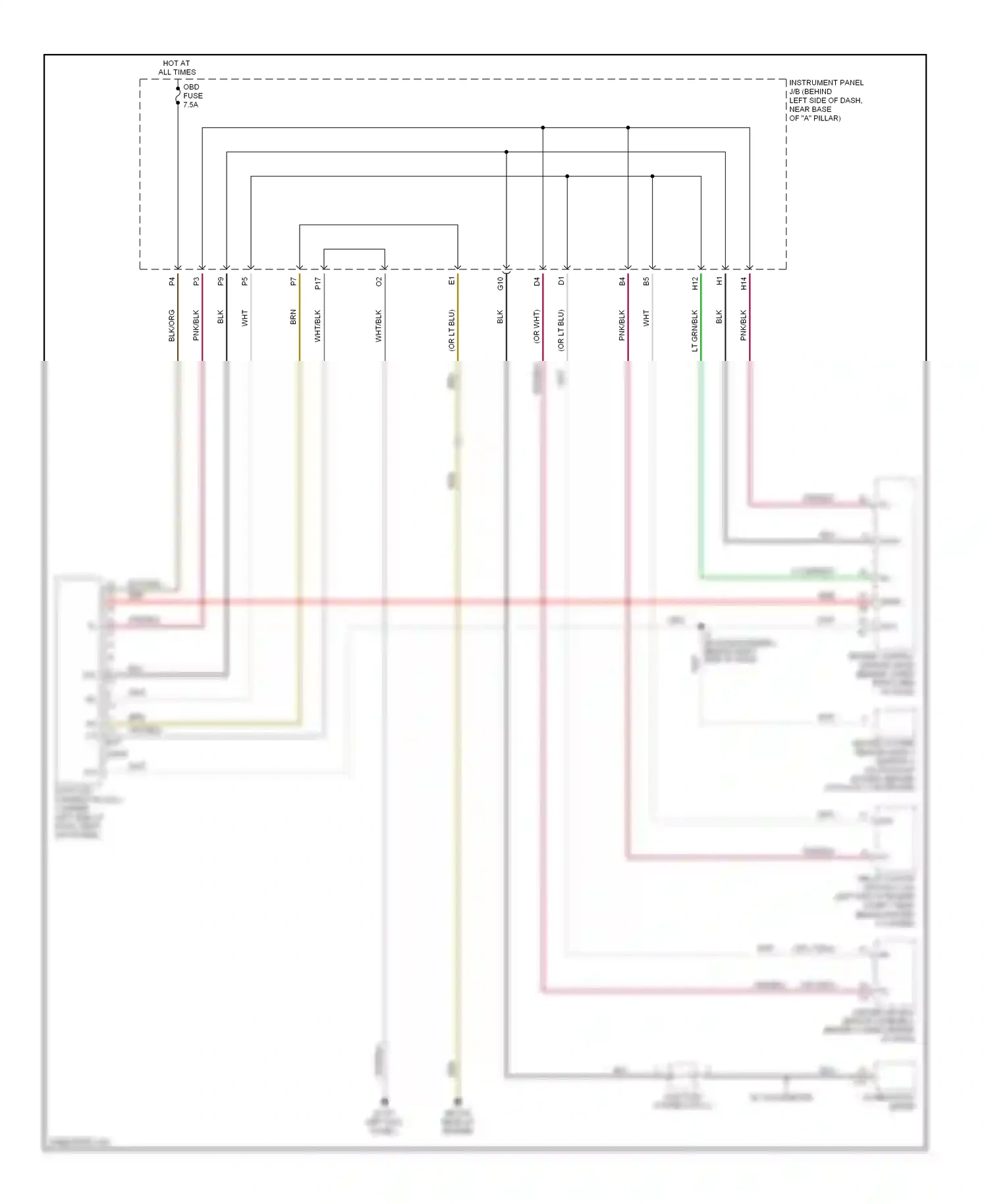 Toyota Echo I (1999-2005) engine control module (ecm) (behind lower right side of dash) wiring diagram  (1 of 7)