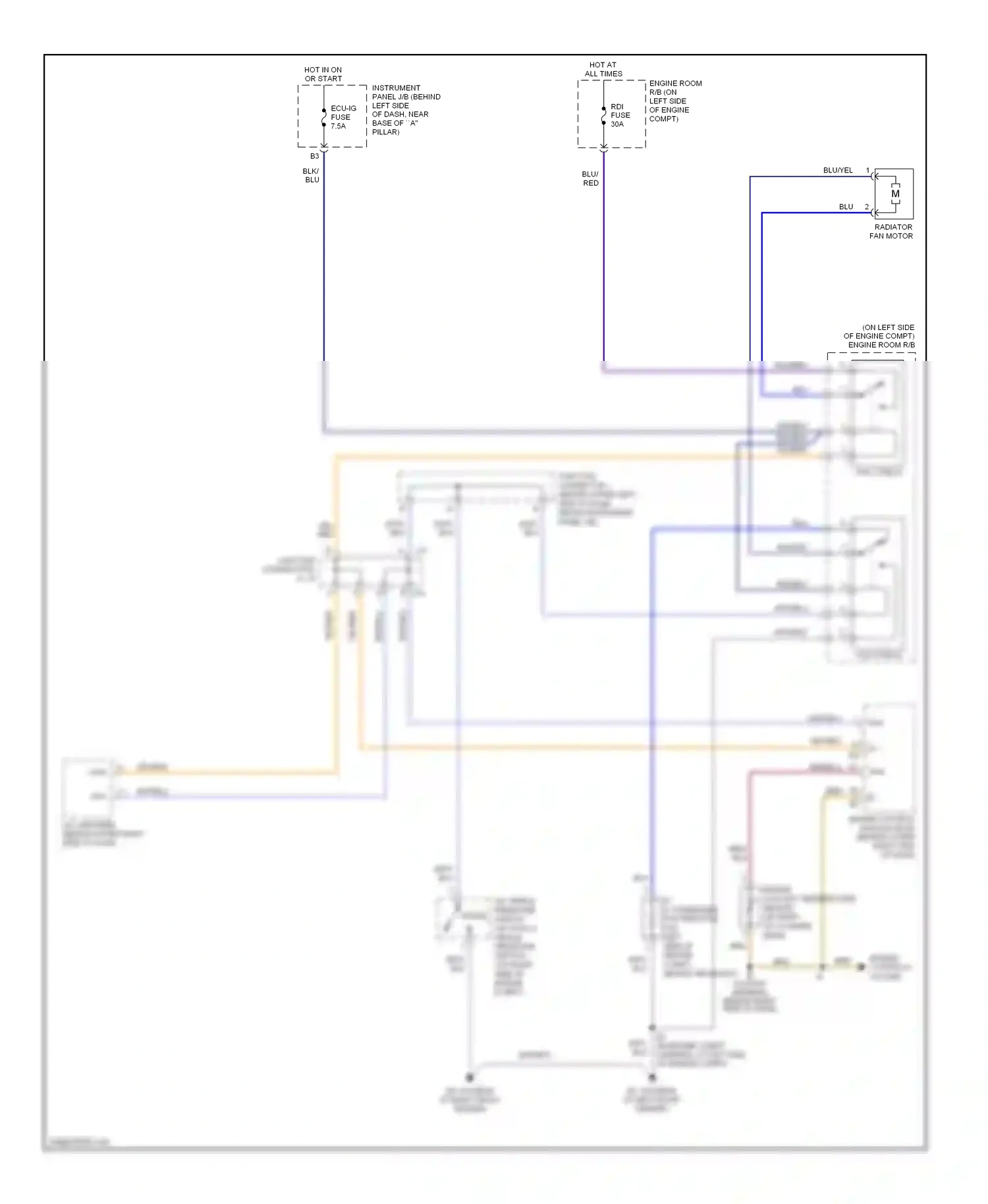 Toyota Echo I (1999-2005) engine control module (ecm) (behind lower right side of dash) wiring diagram  (2 of 7)