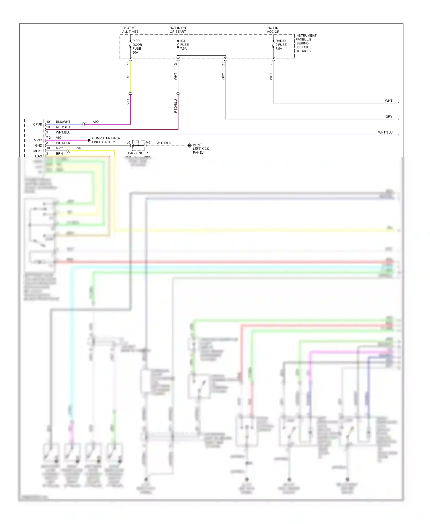 Toyota Highlander I facelift (2003-2007) computer data lines system wiring diagram  (16 of 33)