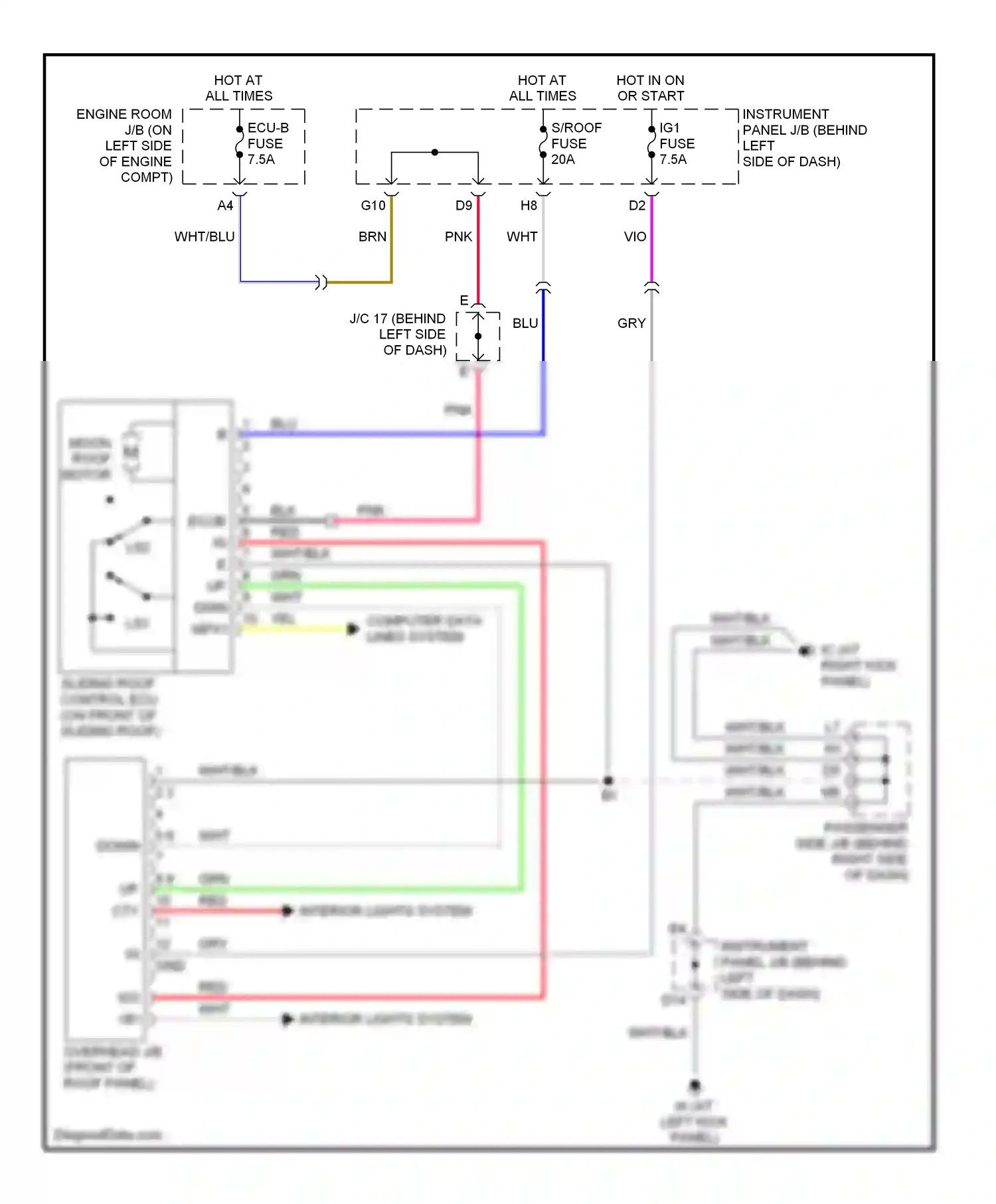Toyota Highlander I facelift (2003-2007) computer data lines system wiring diagram  (25 of 33)