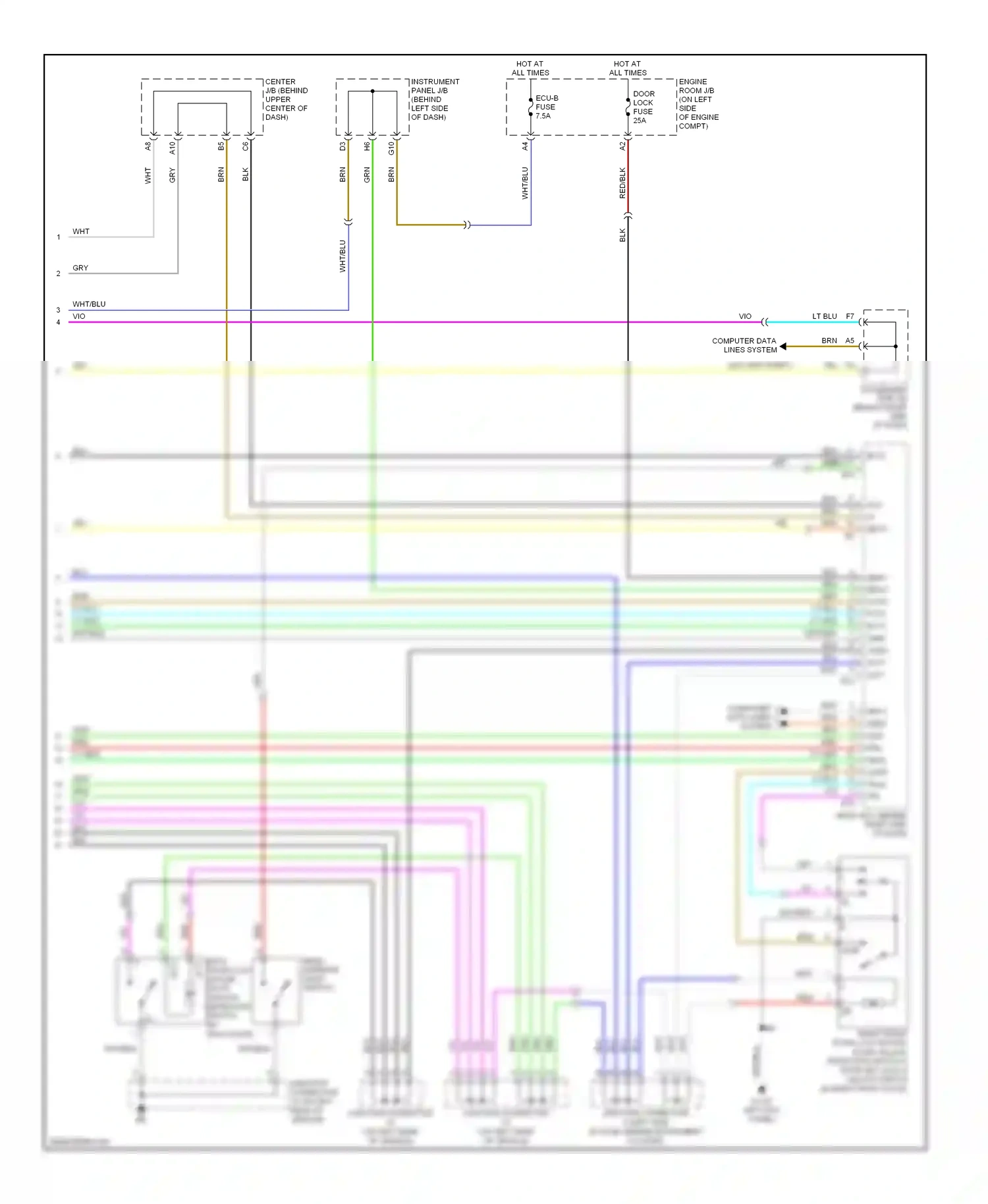 Toyota Highlander I facelift (2003-2007) computer data lines system wiring diagram  (18 of 33)
