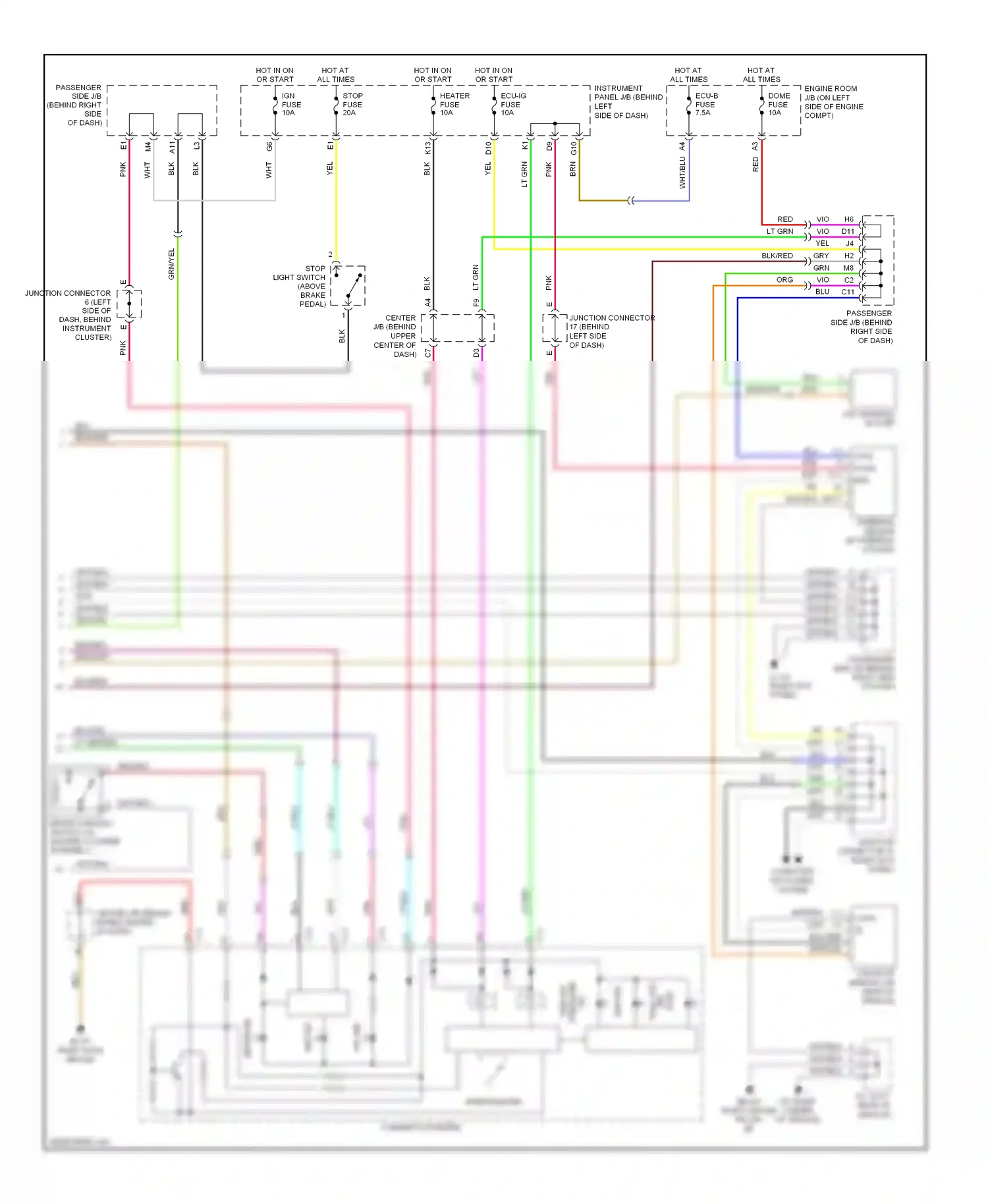 Toyota Highlander I facelift (2003-2007) computer data lines system wiring diagram  (2 of 33)