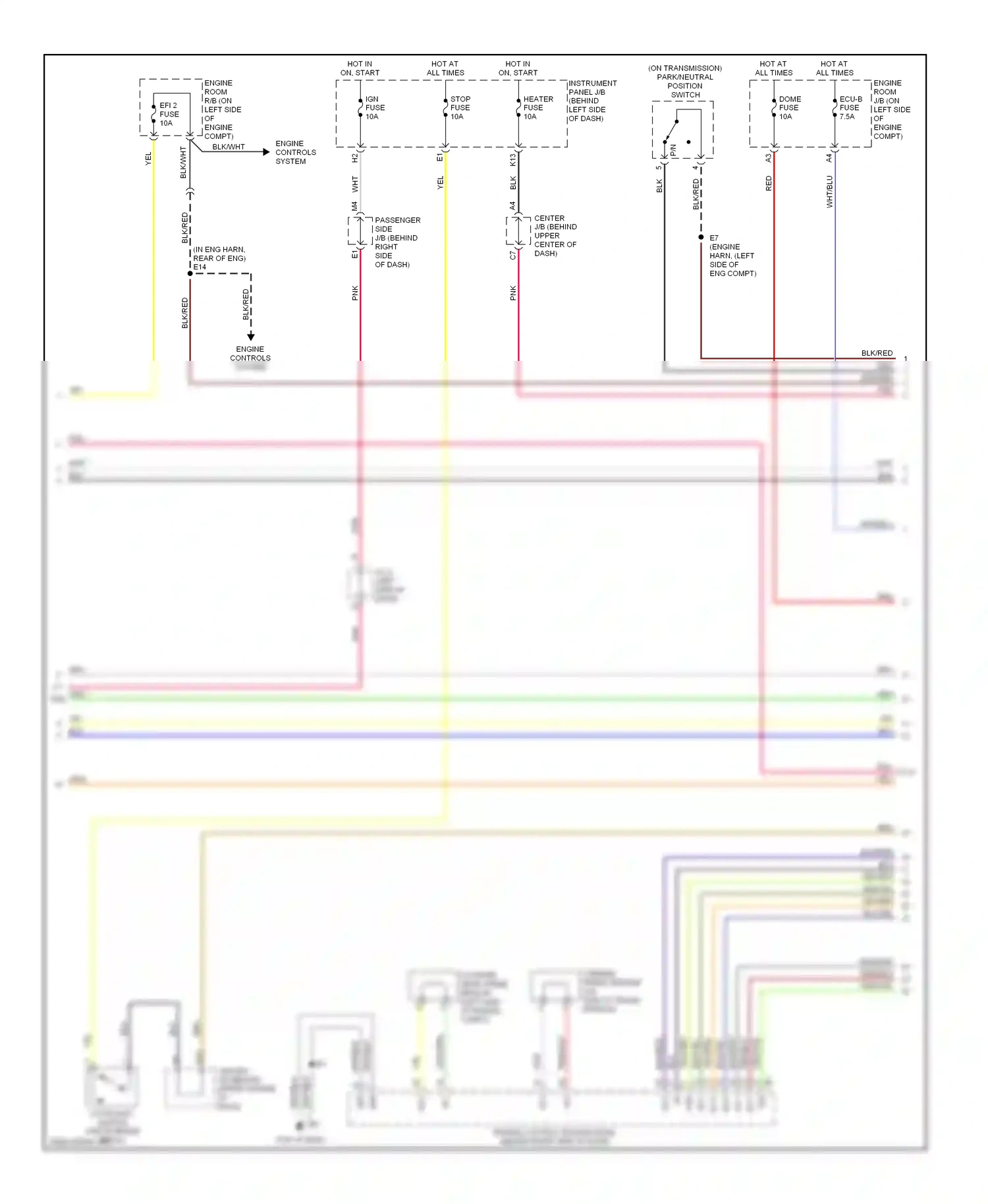 Toyota Highlander I facelift (2003-2007) engine controls system wiring diagram  (1 of 10)