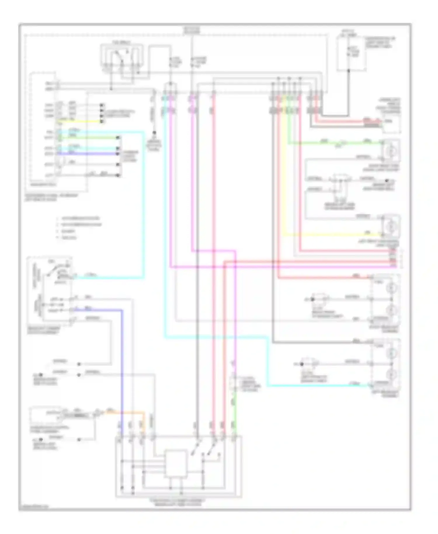 Highlander Toyota II facelift (2010-2013): Exterior lamps circuit, except hybrid (1 of 2)