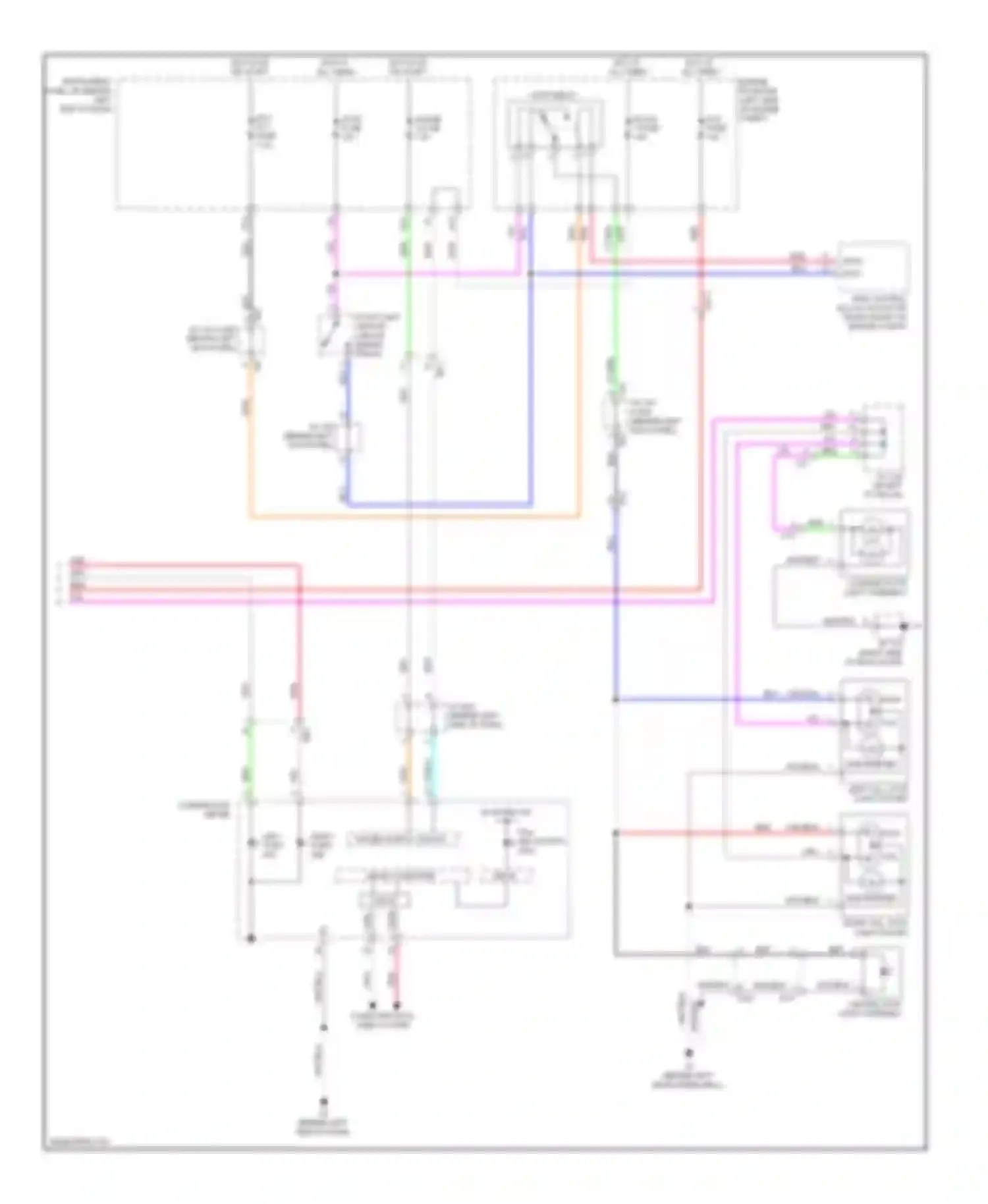 Highlander Toyota II facelift (2010-2013): Exterior lamps circuit, except hybrid (2 of 2)