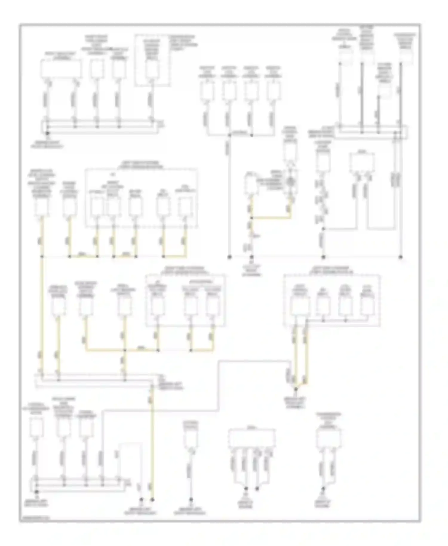 Highlander Toyota II facelift (2010-2013): Ground distribution circuit, except hybrid (1 of 5)