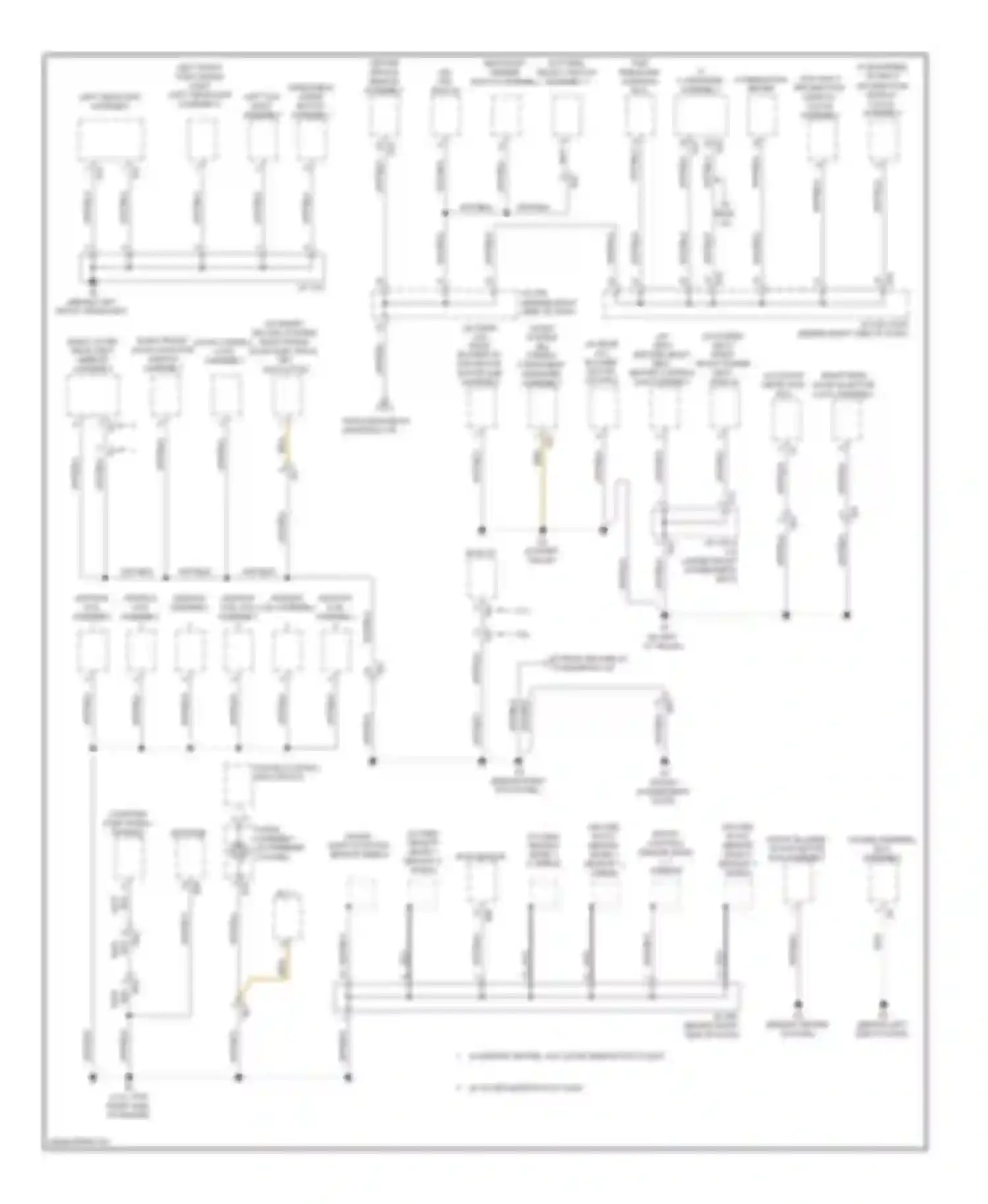 Highlander Toyota II facelift (2010-2013): Ground distribution circuit, except hybrid (3 of 5)