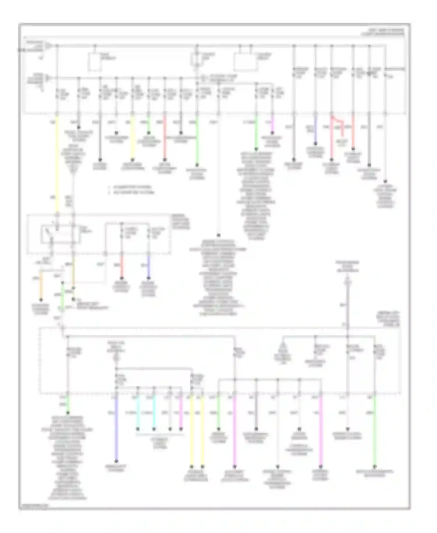Highlander Toyota II facelift (2010-2013): Power distribution circuit, except hybrid (2 of 3)