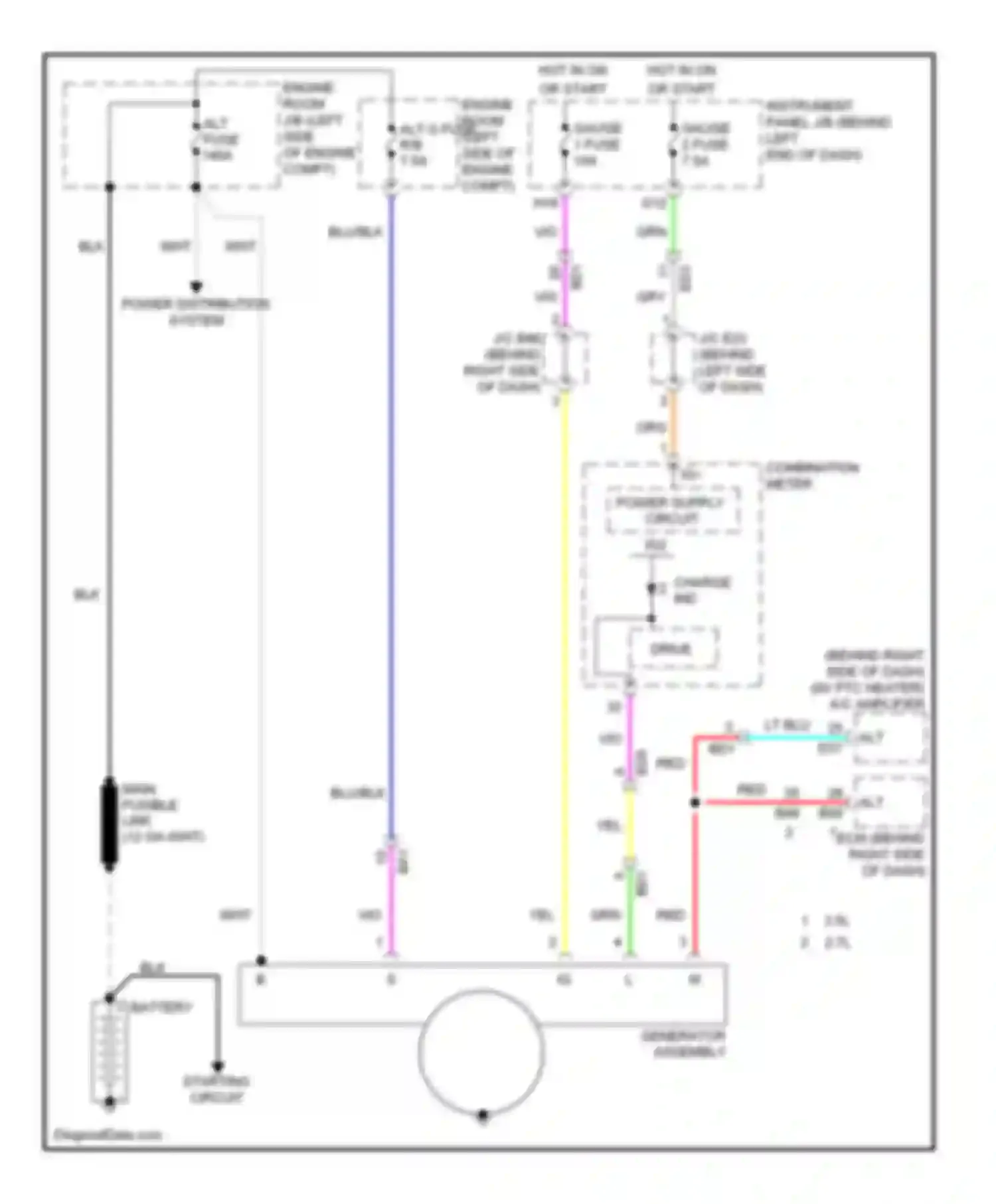 Highlander Toyota II facelift (2010-2013): Charging circuit