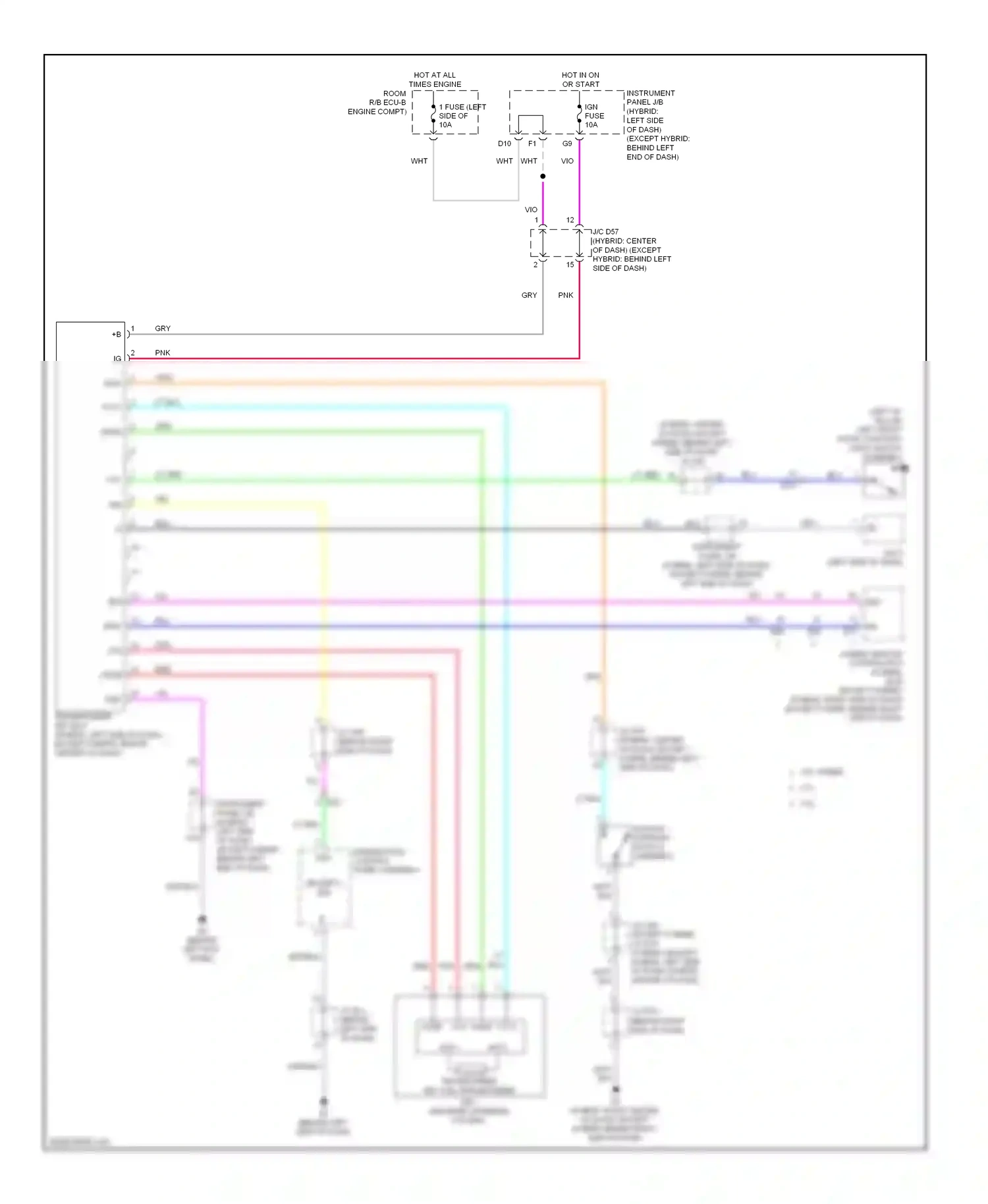 Toyota Highlander II facelift (2010-2013) code wiring diagram  (1 of 2)