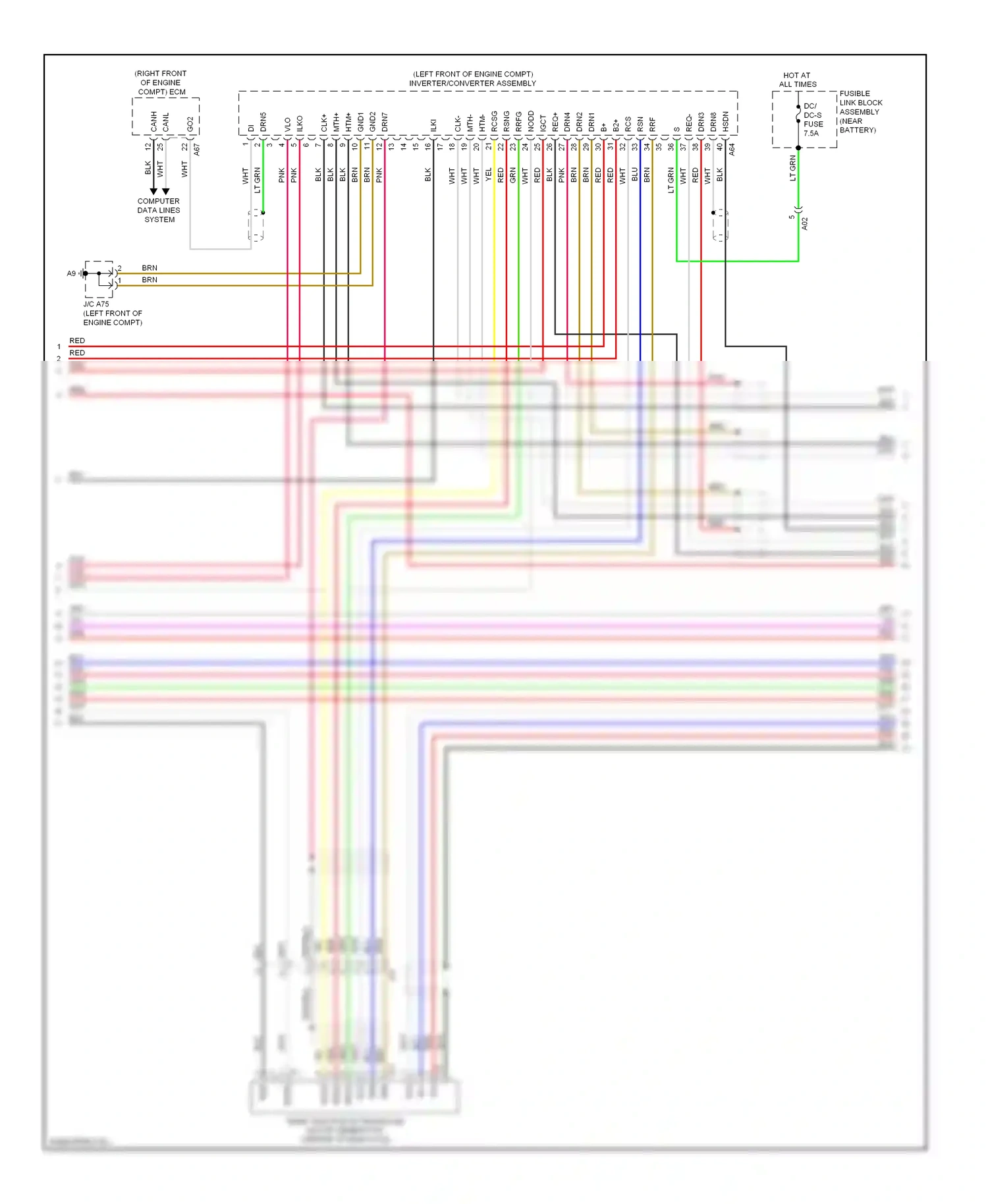 Toyota Highlander II facelift (2010-2013) computer data lines system wiring diagram  (64 of 81)