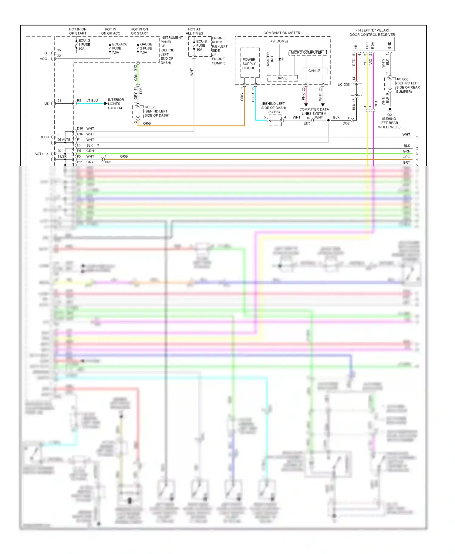 Toyota Highlander II facelift (2010-2013) computer data lines system wiring diagram  (16 of 81)