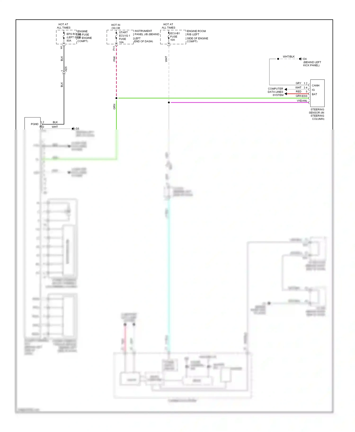 Toyota Highlander II facelift (2010-2013) computer data lines system wiring diagram  (15 of 81)