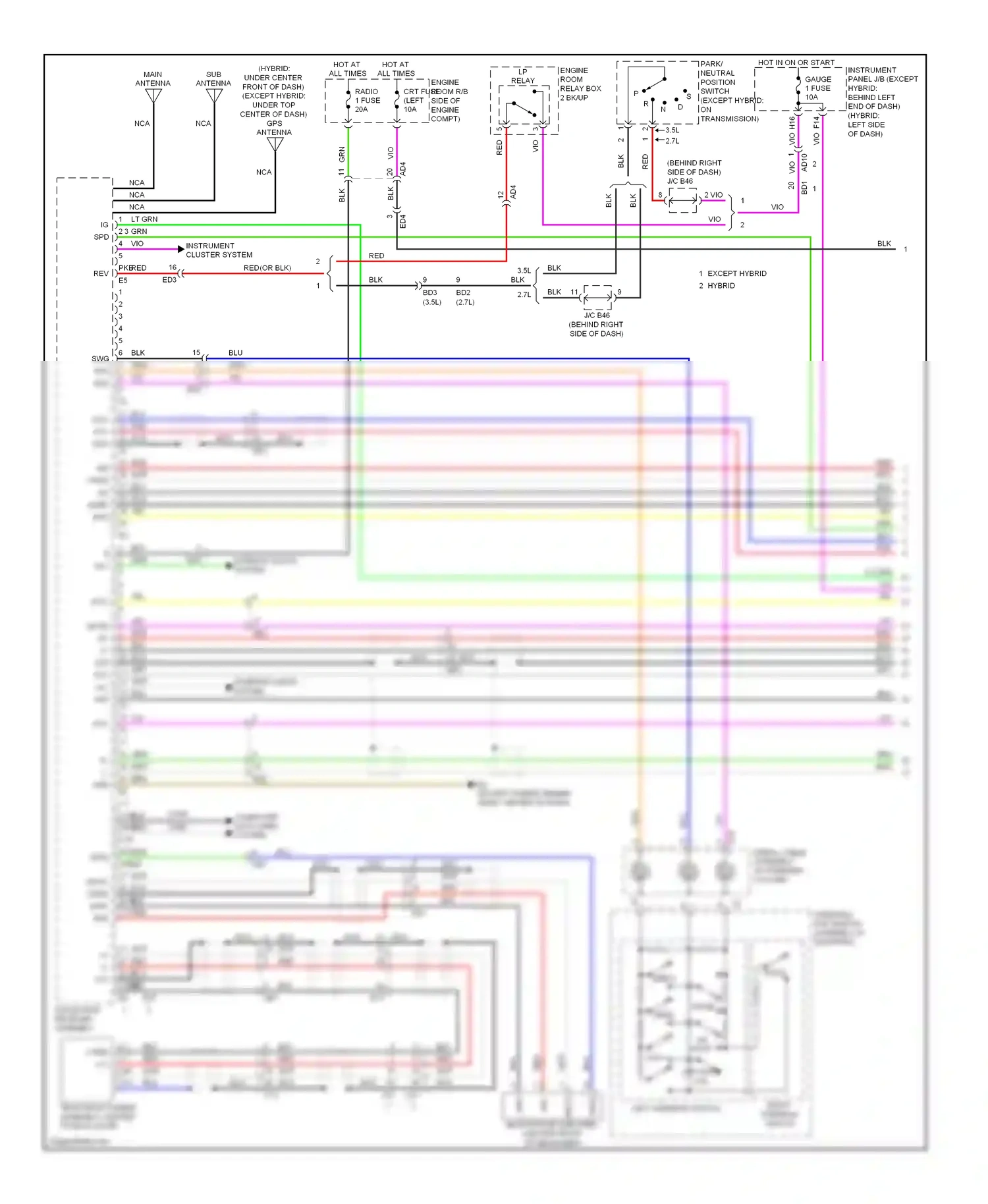 Toyota Highlander II facelift (2010-2013) computer data lines system wiring diagram  (47 of 81)