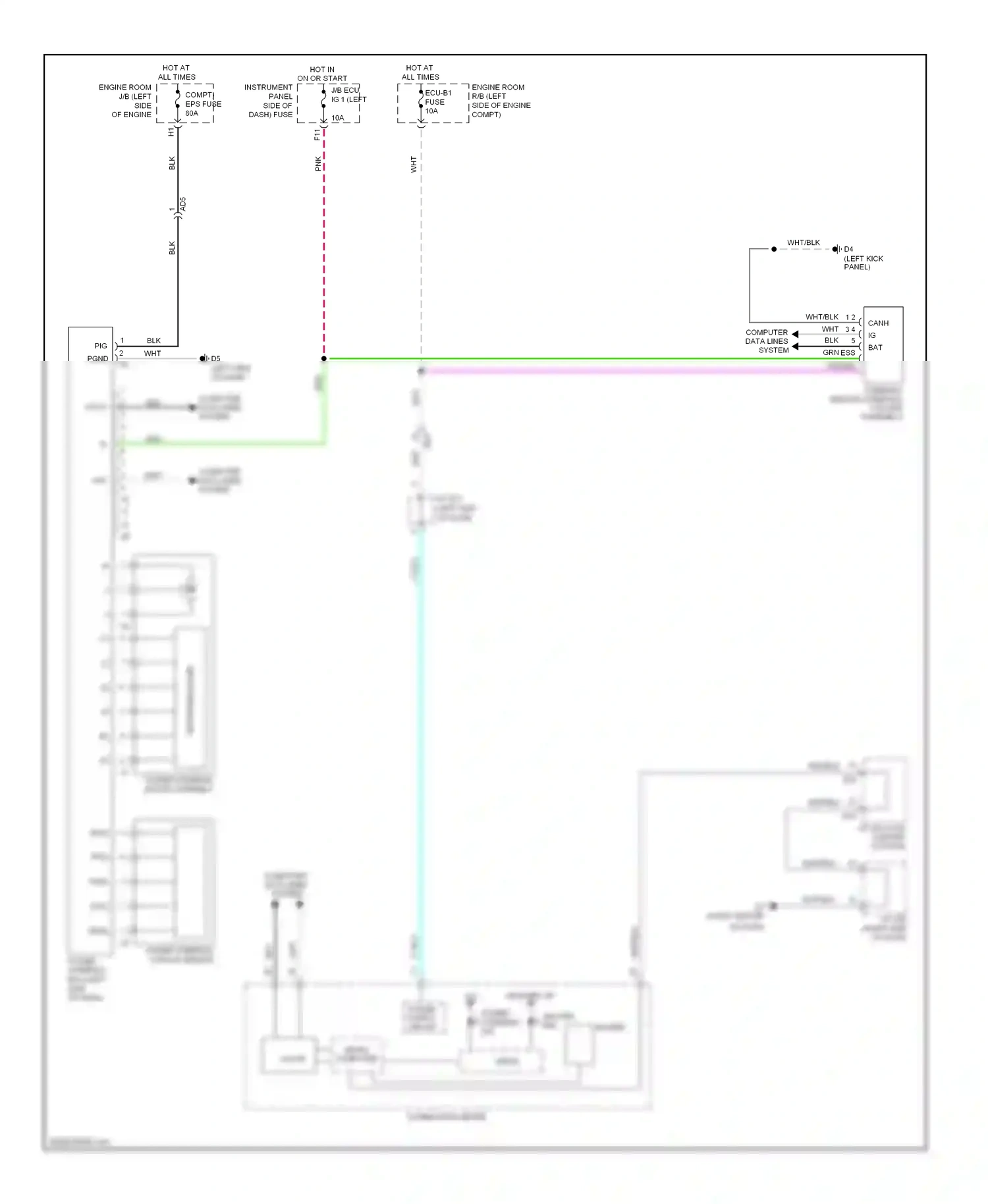 Toyota Highlander II facelift (2010-2013) computer data lines system wiring diagram  (21 of 81)