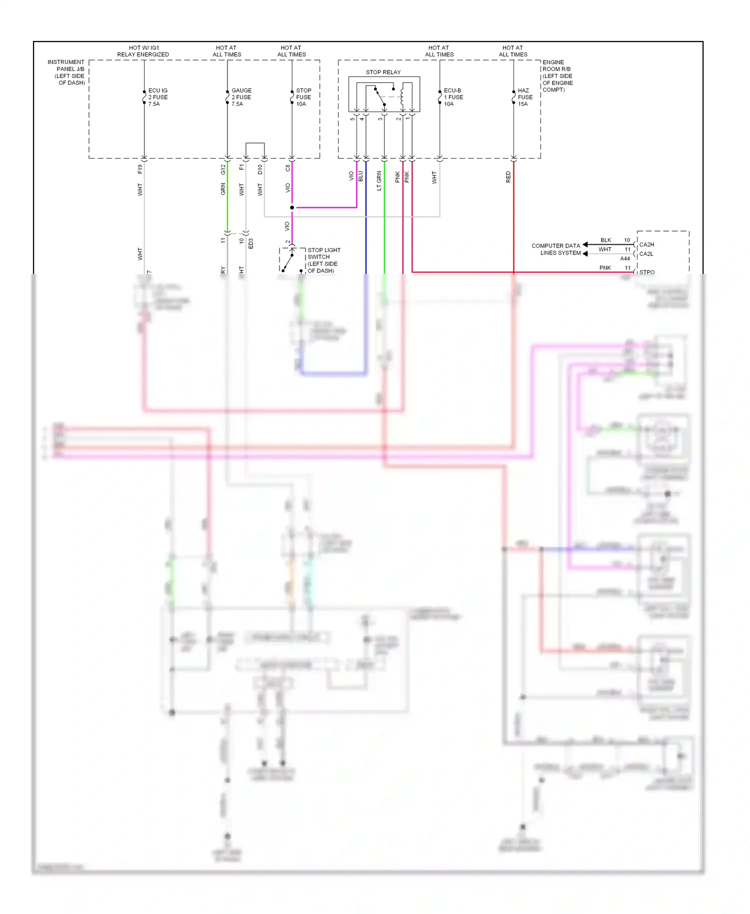 Toyota Highlander II facelift (2010-2013) computer data lines system wiring diagram  (34 of 81)