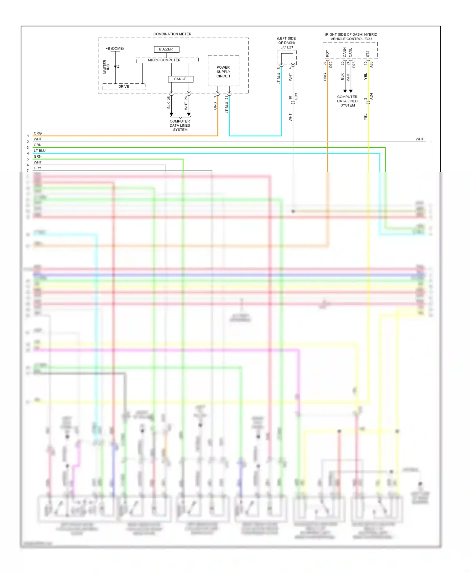 Toyota Highlander II facelift (2010-2013) computer data lines system wiring diagram  (19 of 81)